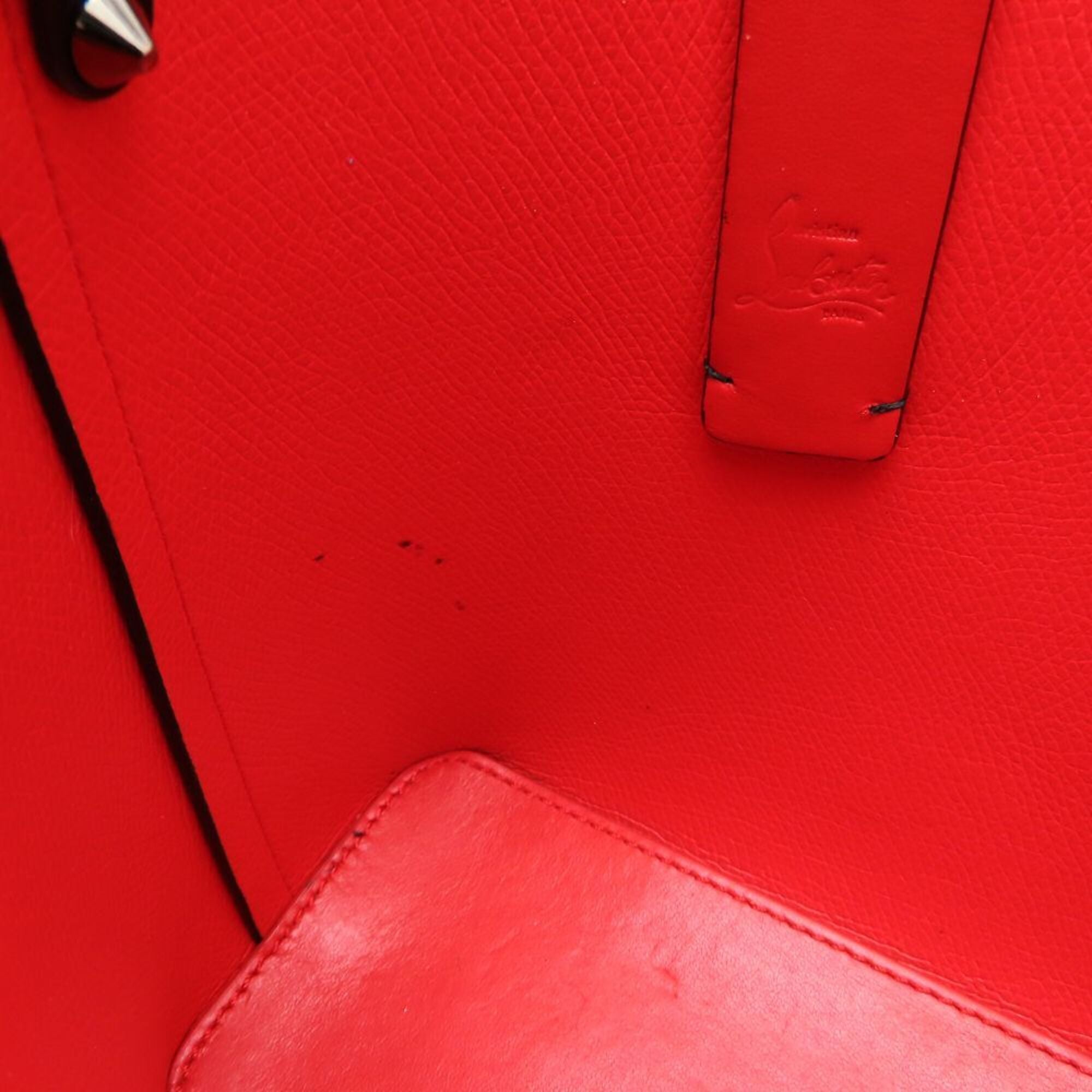 Christian Louboutin Black Red Color Leather Handbag (Pre-Owned)