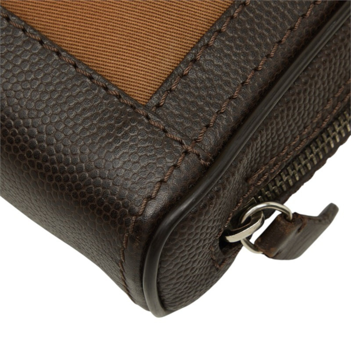 Dunhill Brown Canvas Leather Clutch Bag (Pre-Owned)