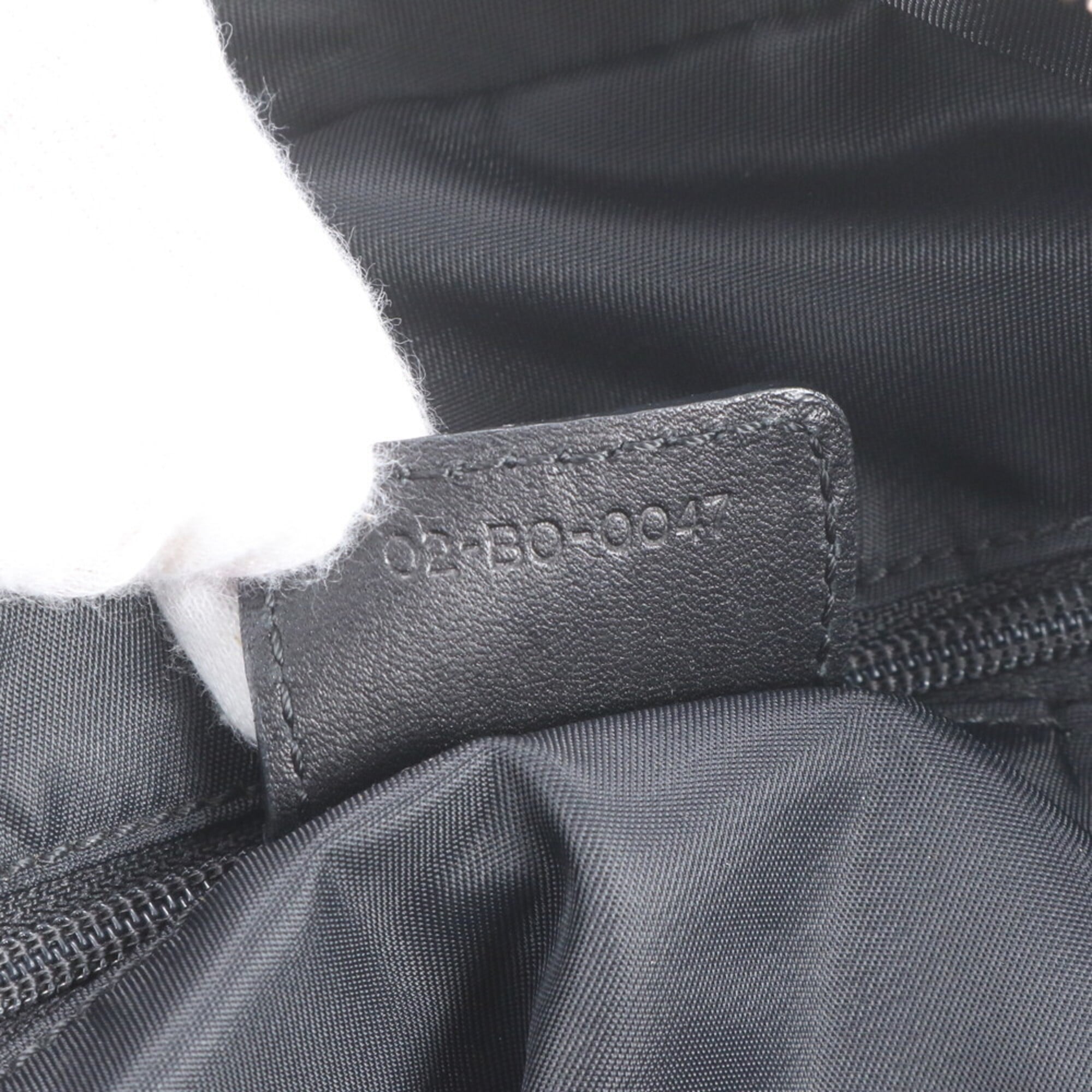 Christian Dior Black Leather Nylon Handbag Shoulder Bag Tote Bag (Pre-Owned)