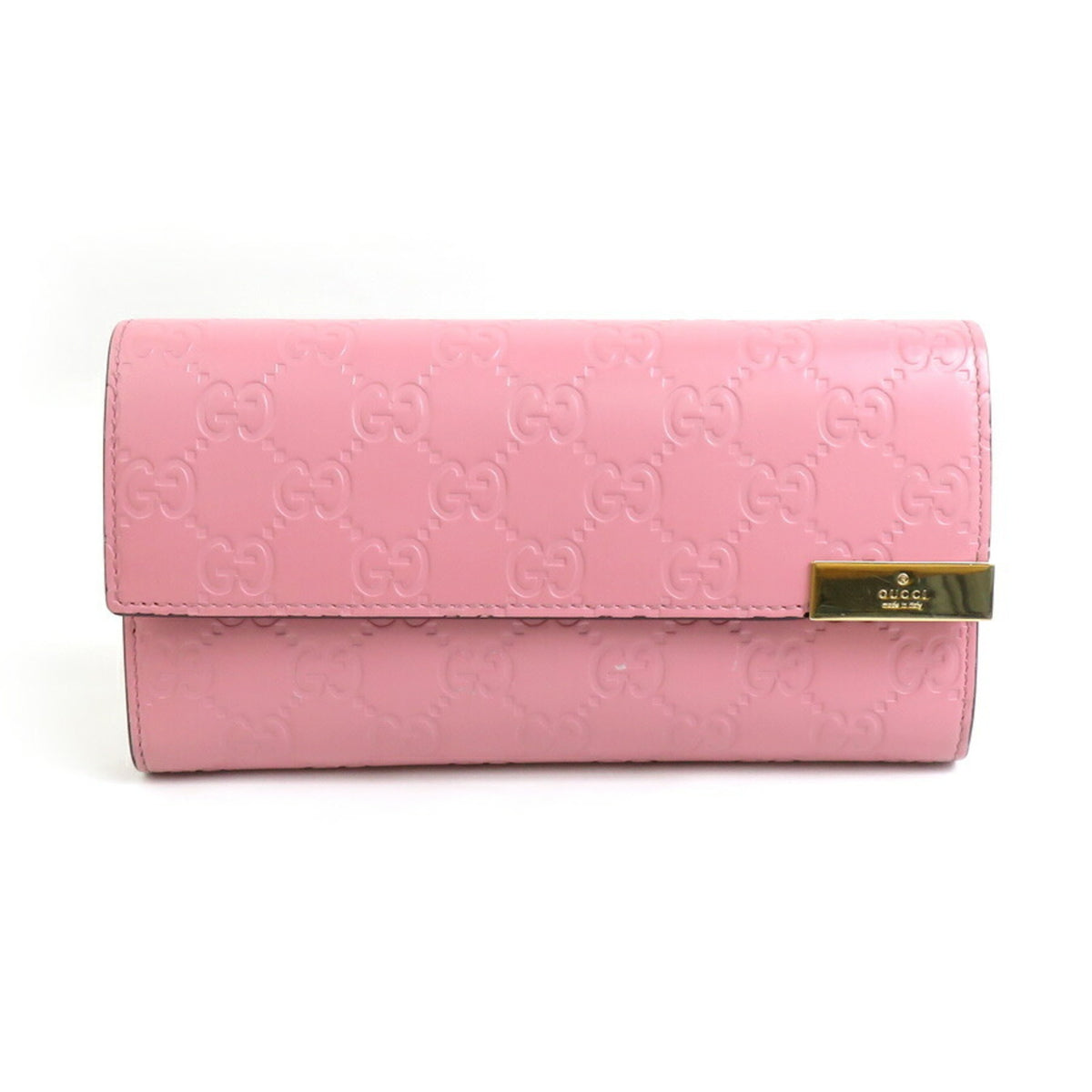 Gucci Pink Leather Long Wallet (Bi-Fold) (Pre-Owned)