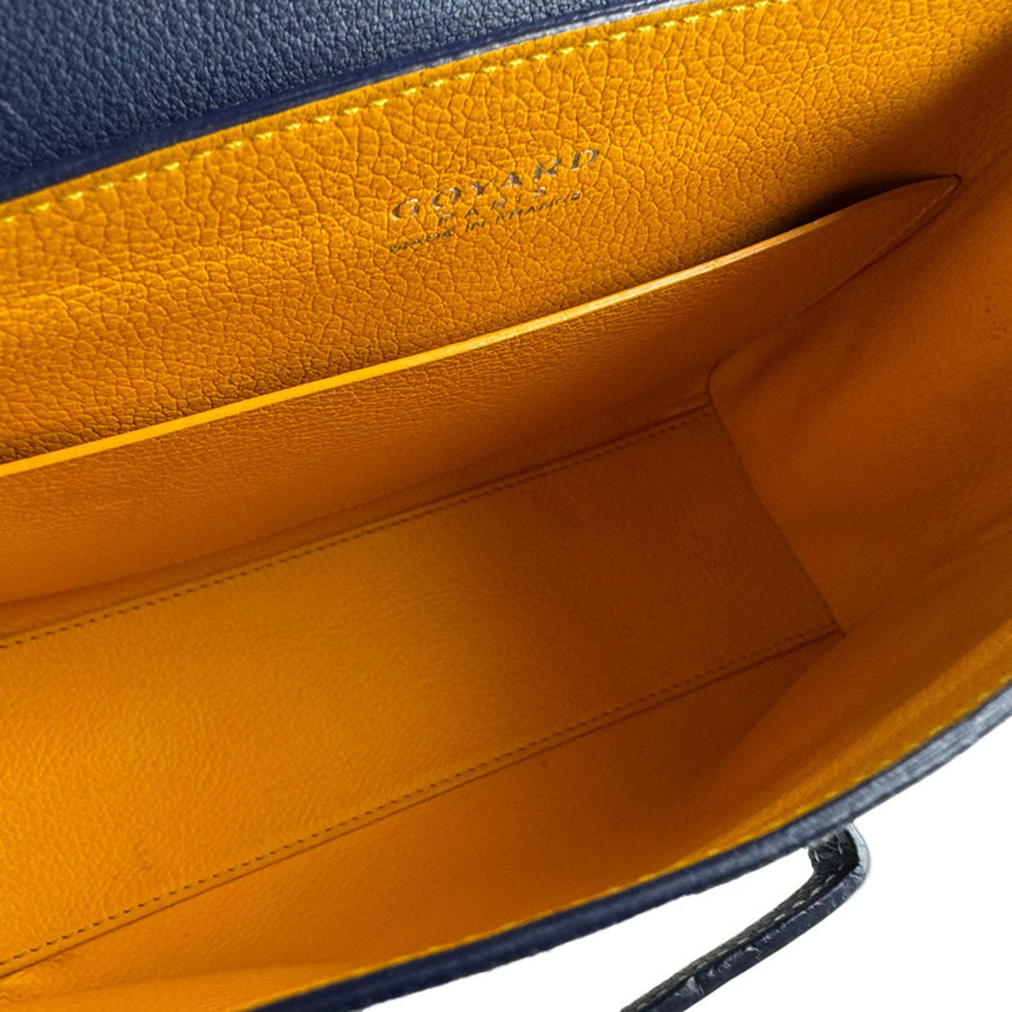 Goyard Navy Coated Canvas Leather Handbag Shoulder Bag (Pre-Owned)