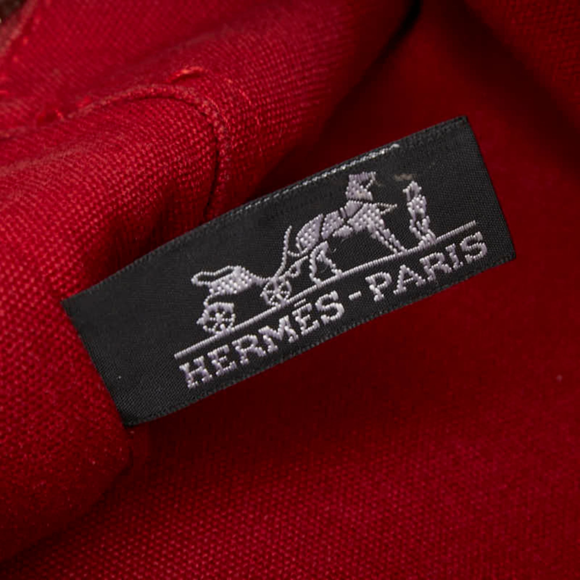 Hermes Fourre Tout Red Color Canvas Handbag Tote Bag (Pre-Owned)