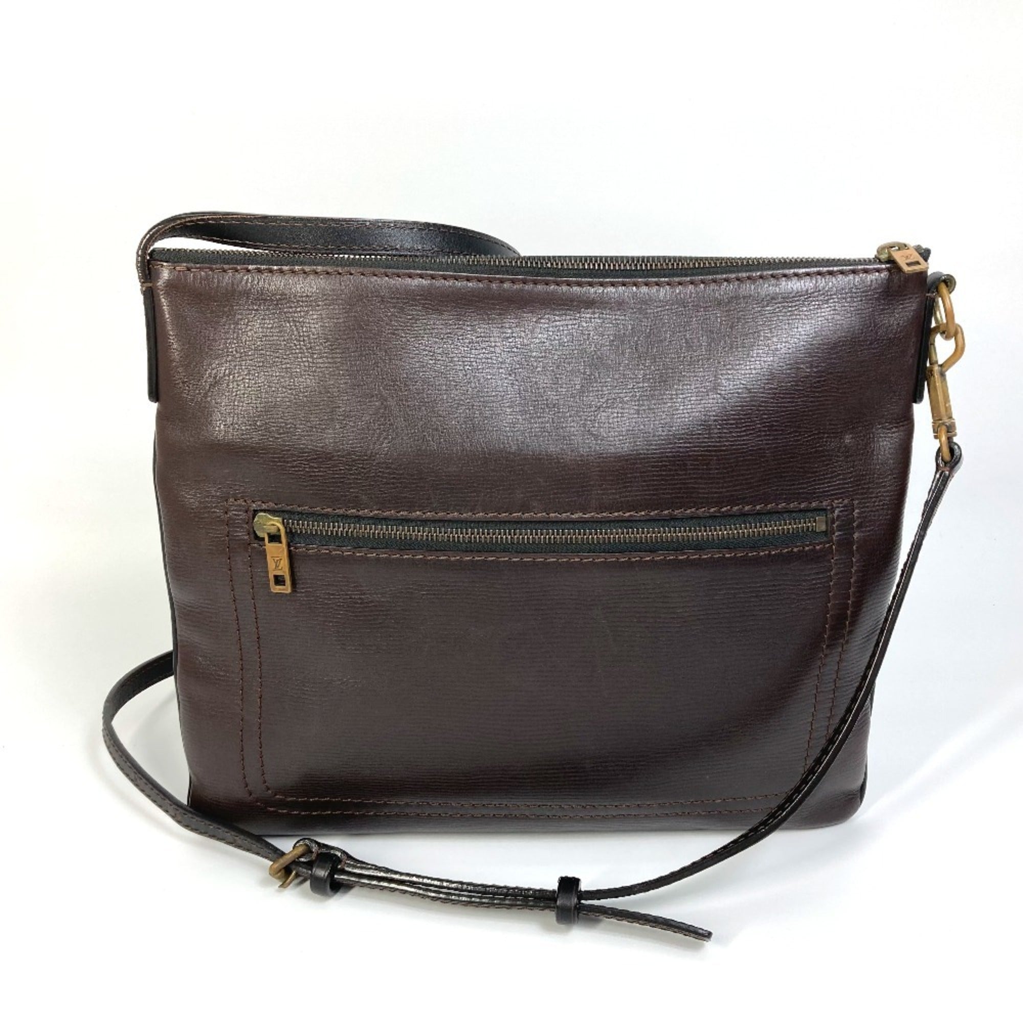 Louis Vuitton Brown Coffee Utah Leather Pochette Shoulder Bag (Pre-Owned)