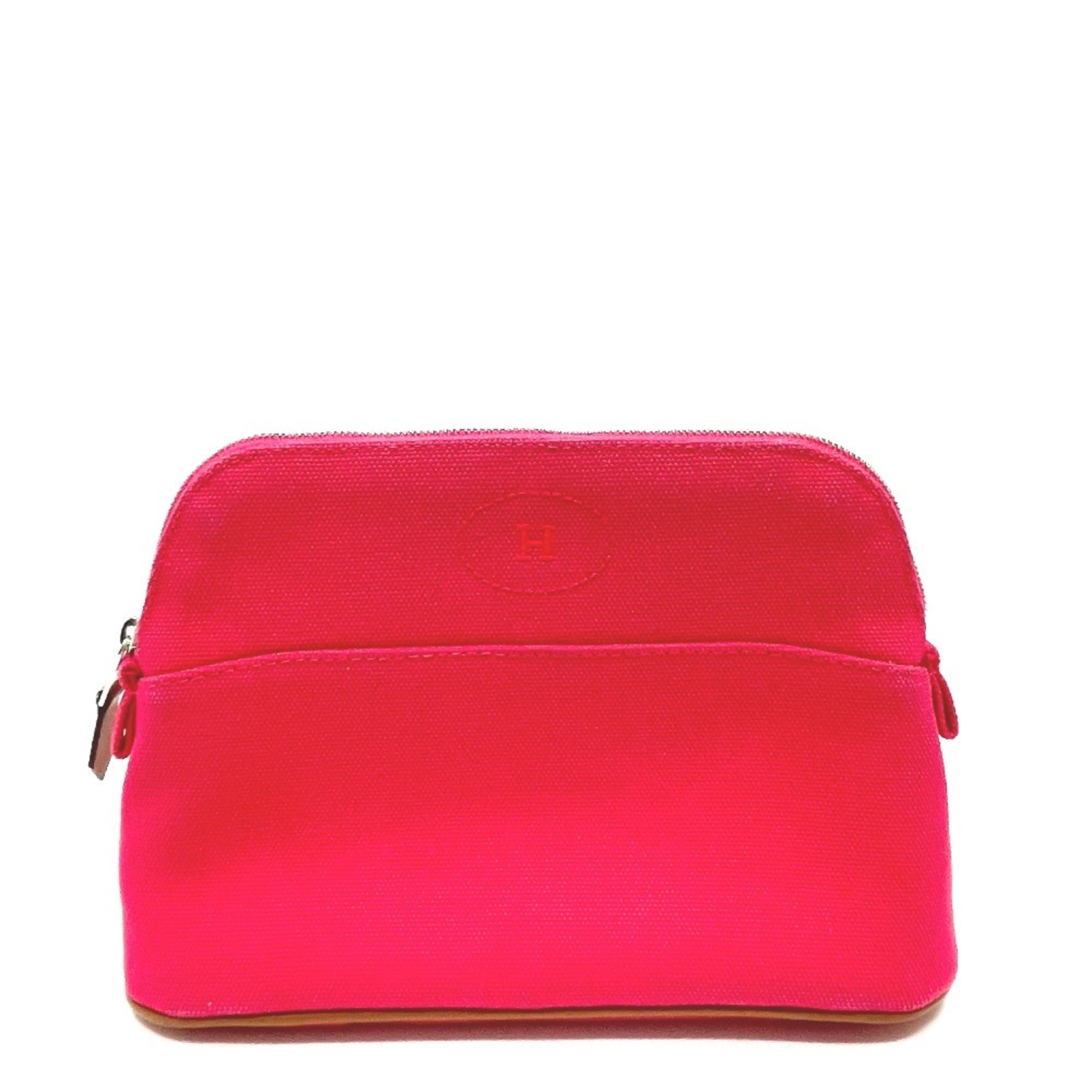 Hermes Bolide Pink Canvas Pouch (Pre-Owned)