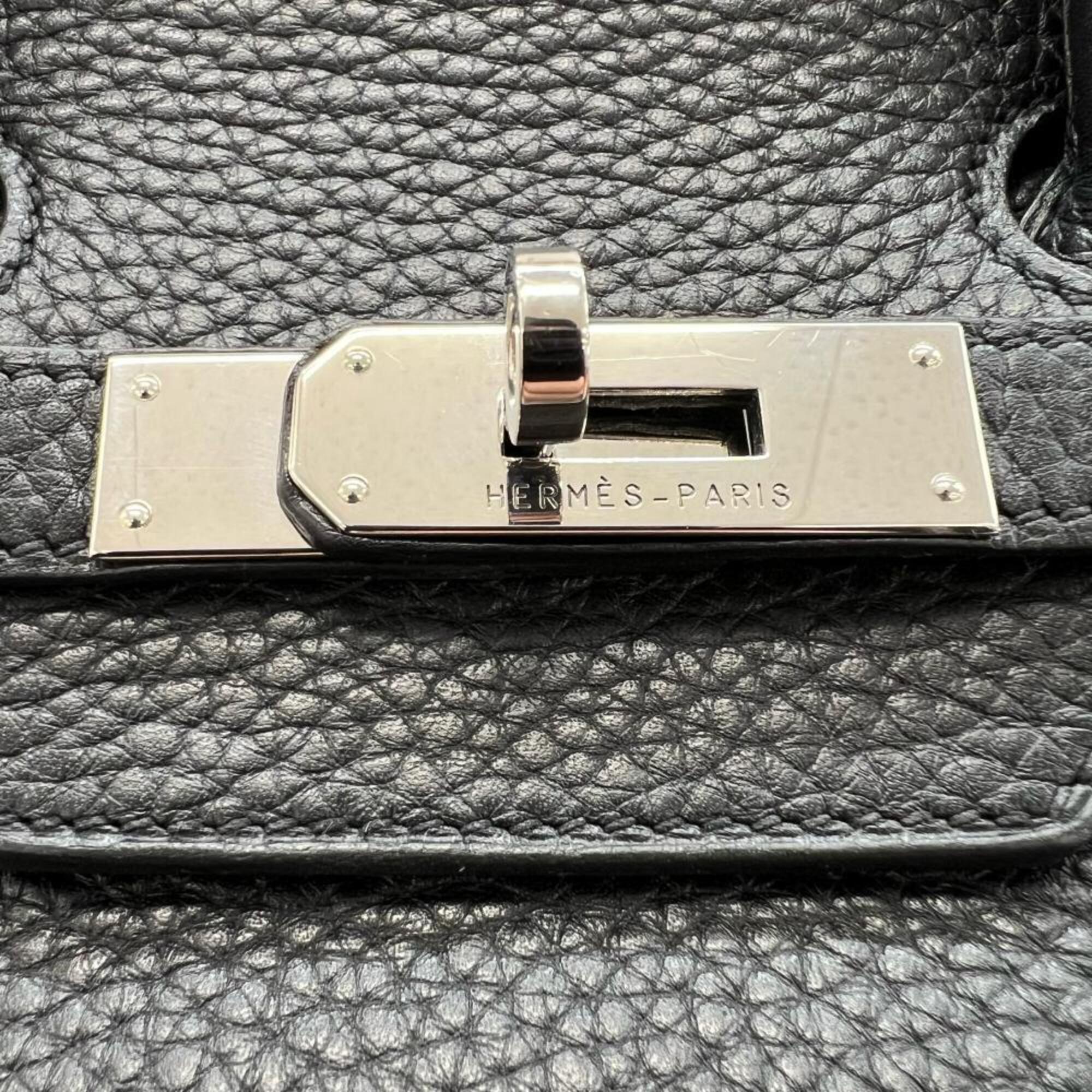 Hermes Black Taurillon Clemence Leather Handbag (Pre-Owned)