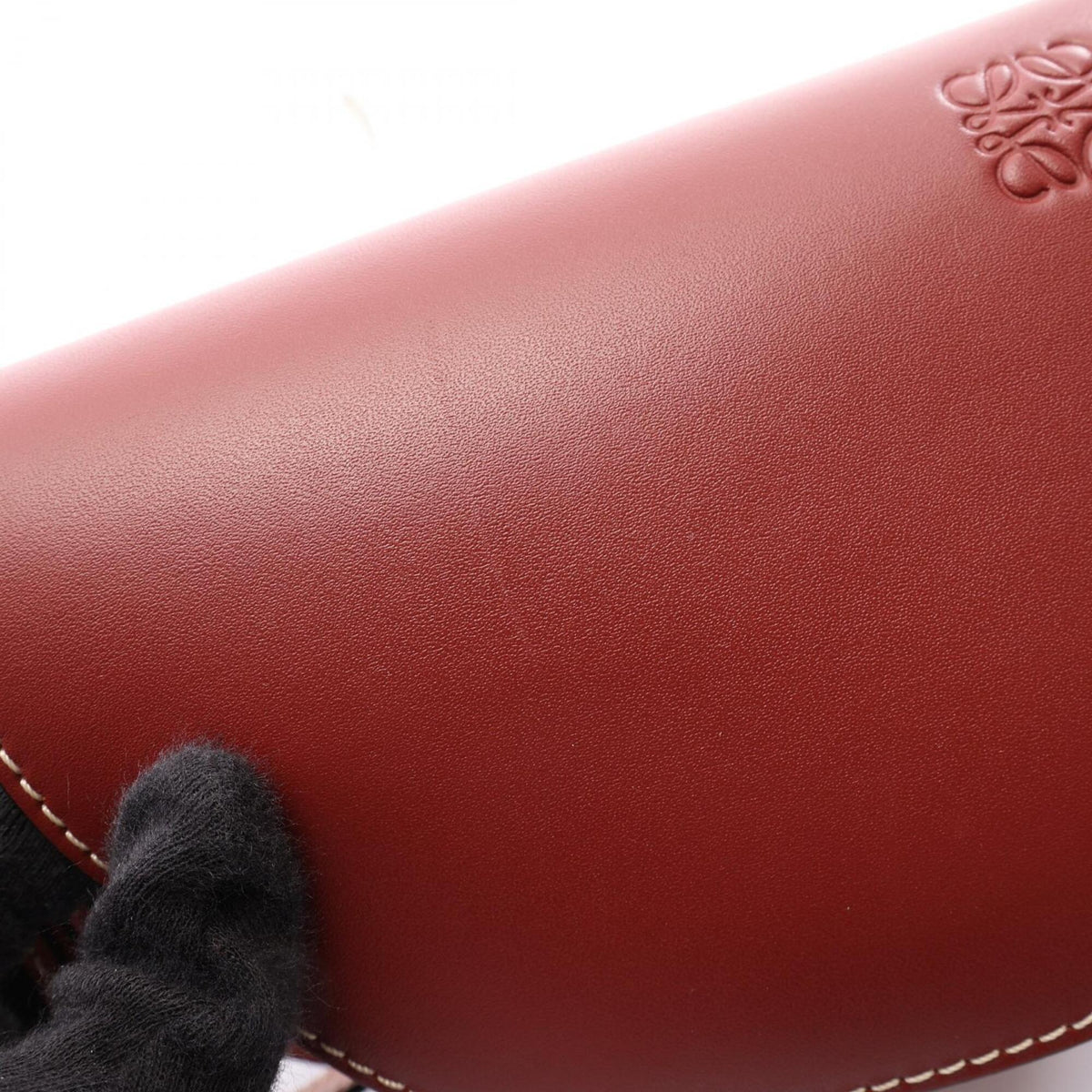 Loewe Bordeaux Brown Red Color Leather Handbag Shoulder Bag (Pre-Owned)