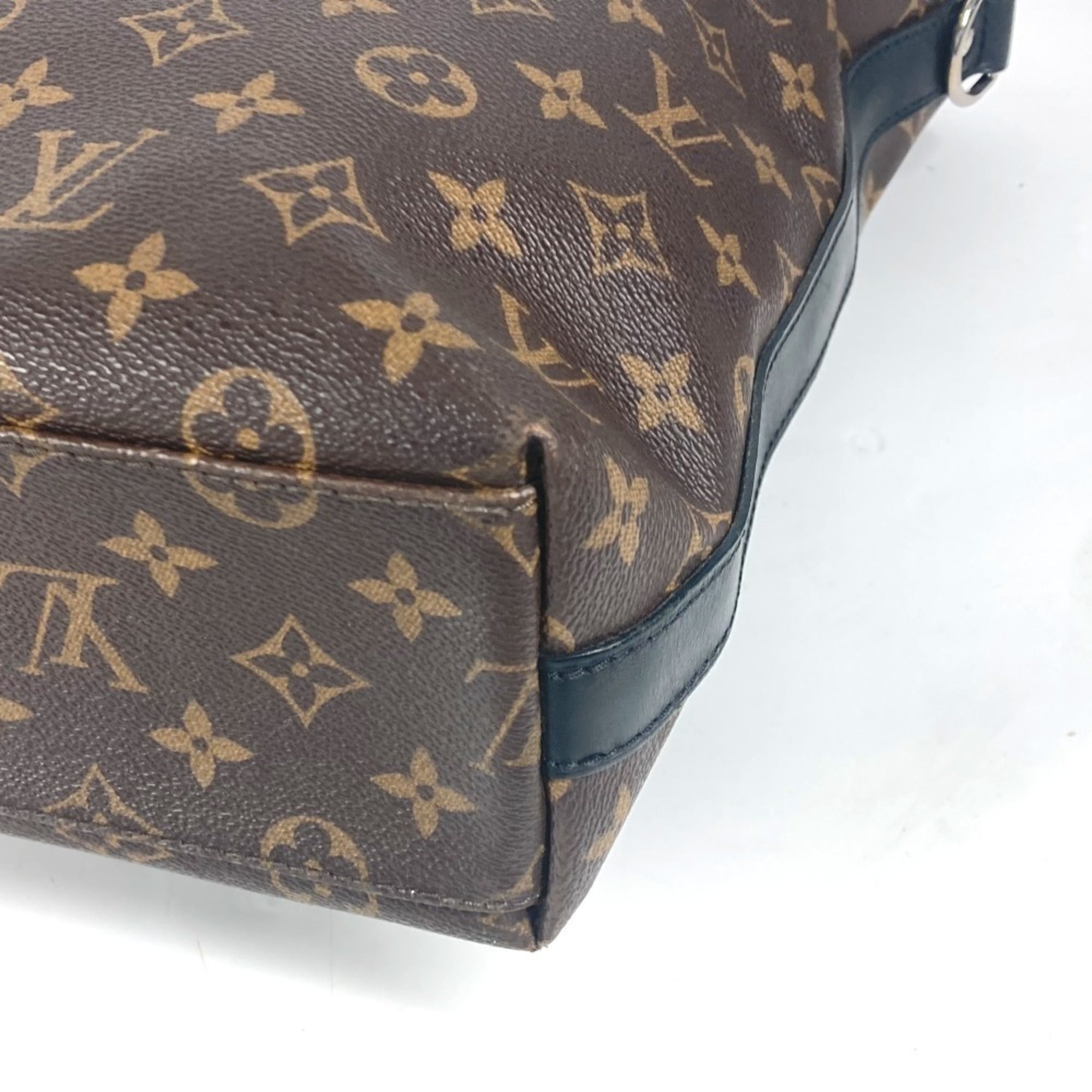 Louis Vuitton Black Brown Canvas Handbag Tote Bag (Pre-Owned)