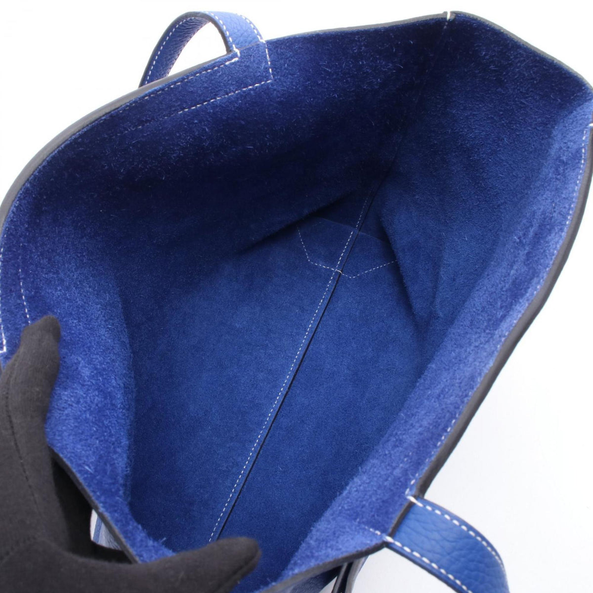 Hermes Blue Taurillon Clemence Leather Tote Bag (Pre-Owned)