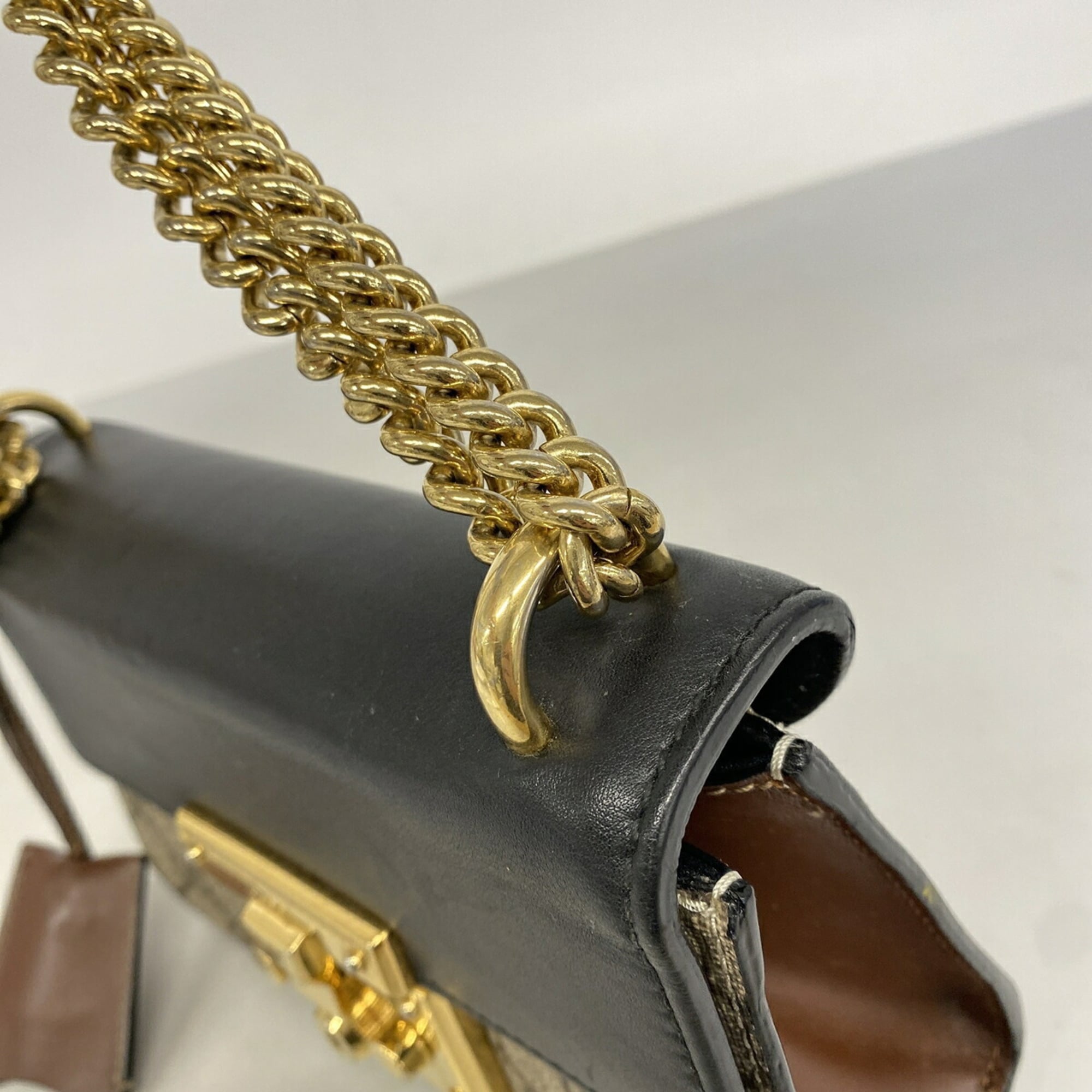 Gucci Black Brown Pvc Shoulder Bag (Pre-Owned)