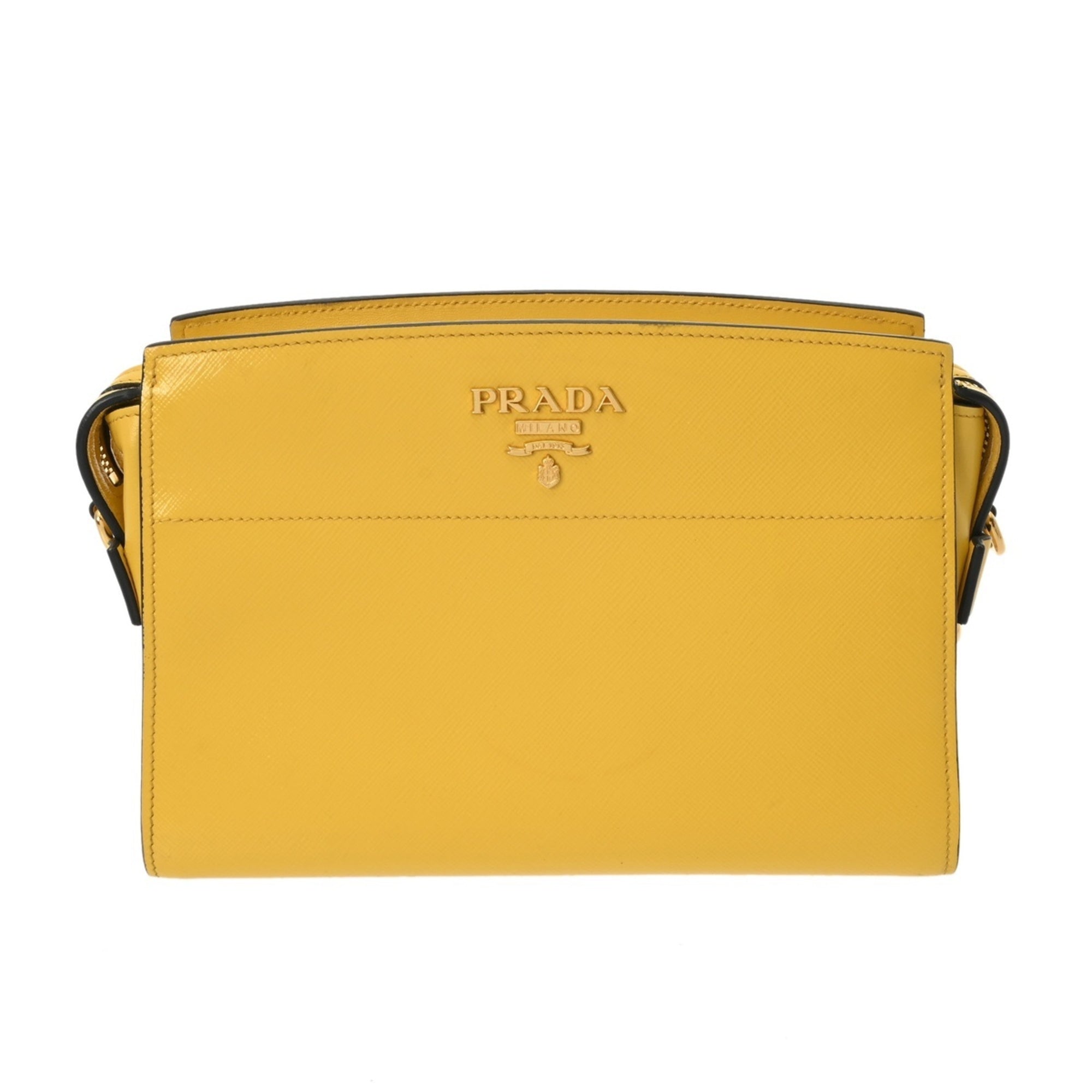 Prada Yellow Leather Shoulder Bag (Pre-Owned)