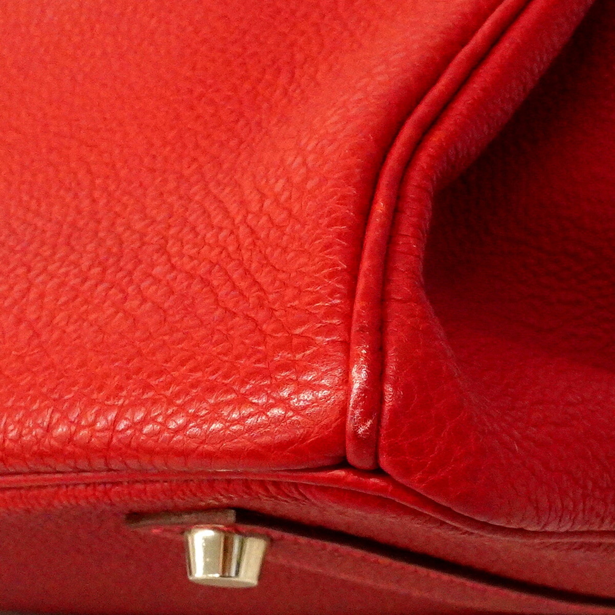 Hermes Rouge Vif Togo Leather Handbag (Pre-Owned)