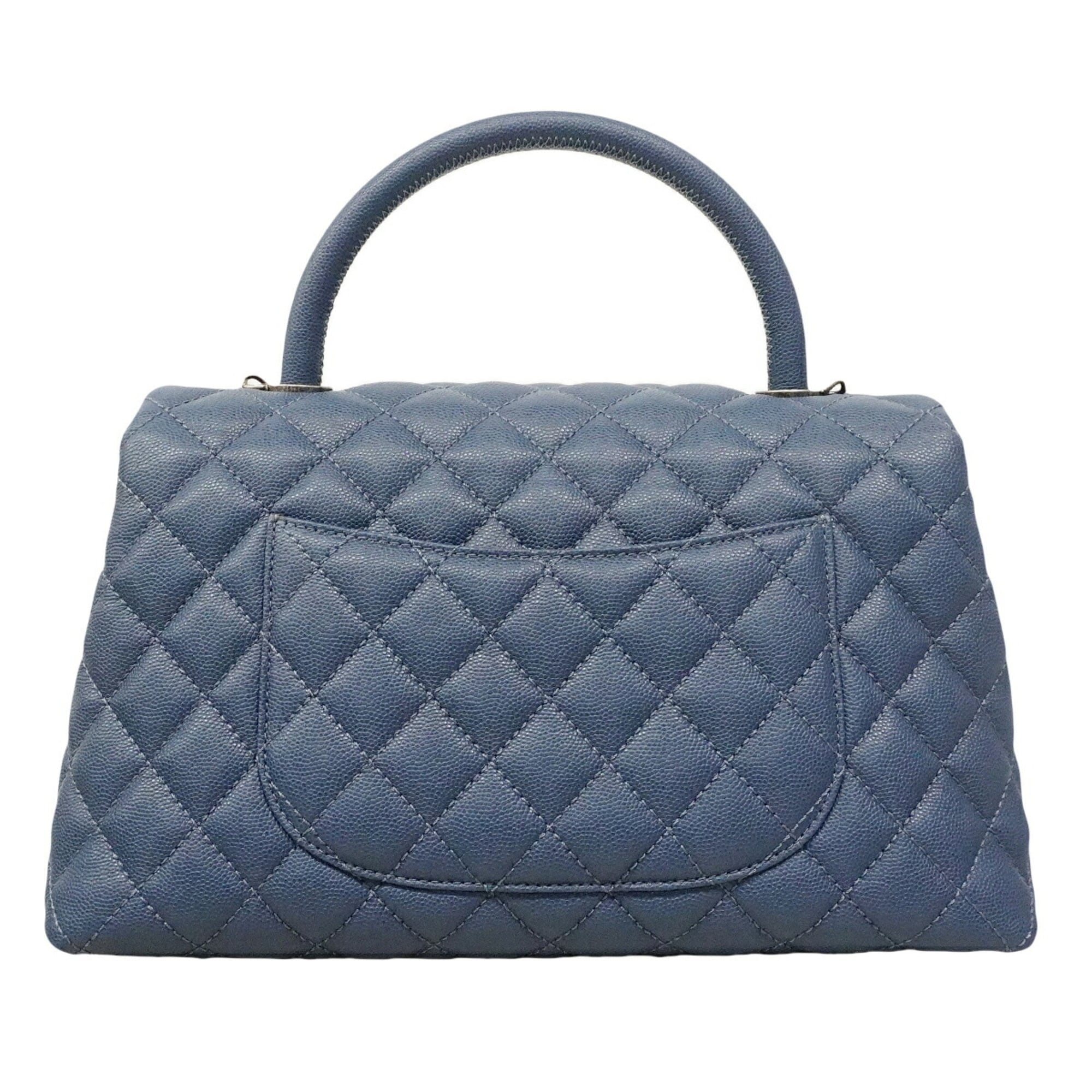 Chanel Blue Grained Calfskin Handbag (Pre-Owned)
