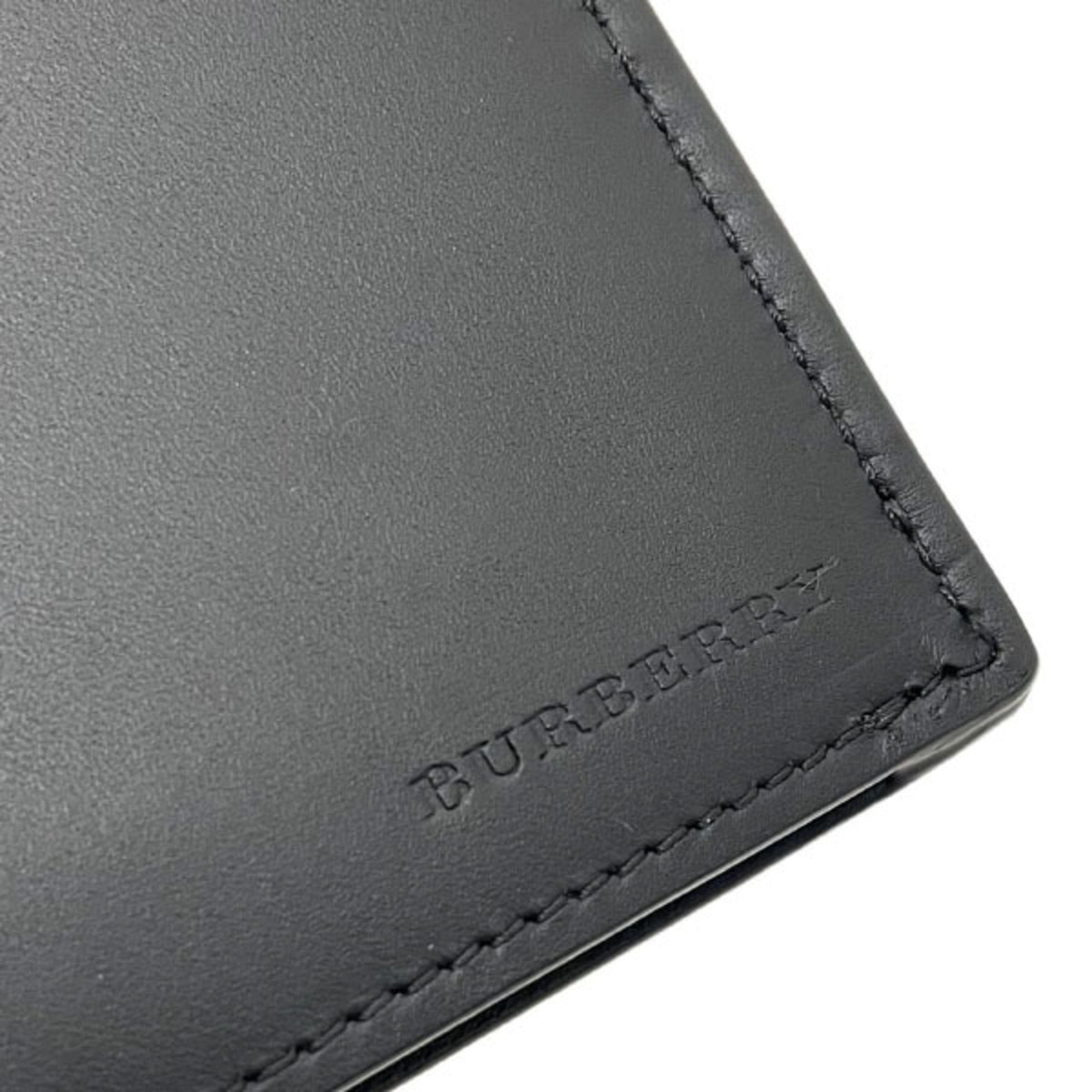 Burberry Black Leather Long Wallet (Bi-Fold) (Pre-Owned)