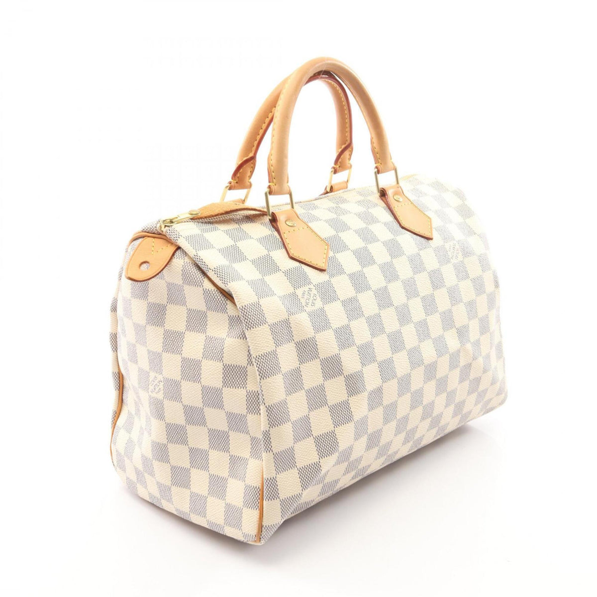 Louis Vuitton White Damier Azur Leather Handbag (Pre-Owned)