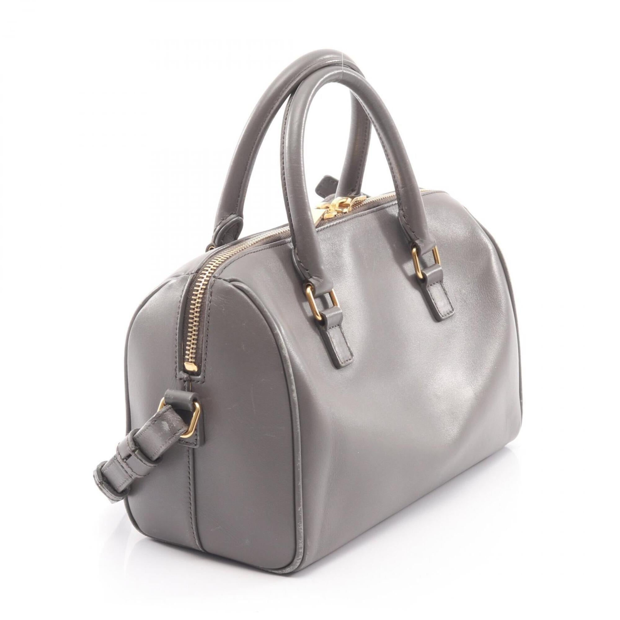 Yves Saint Laurent Gray Leather Handbag (Pre-Owned)