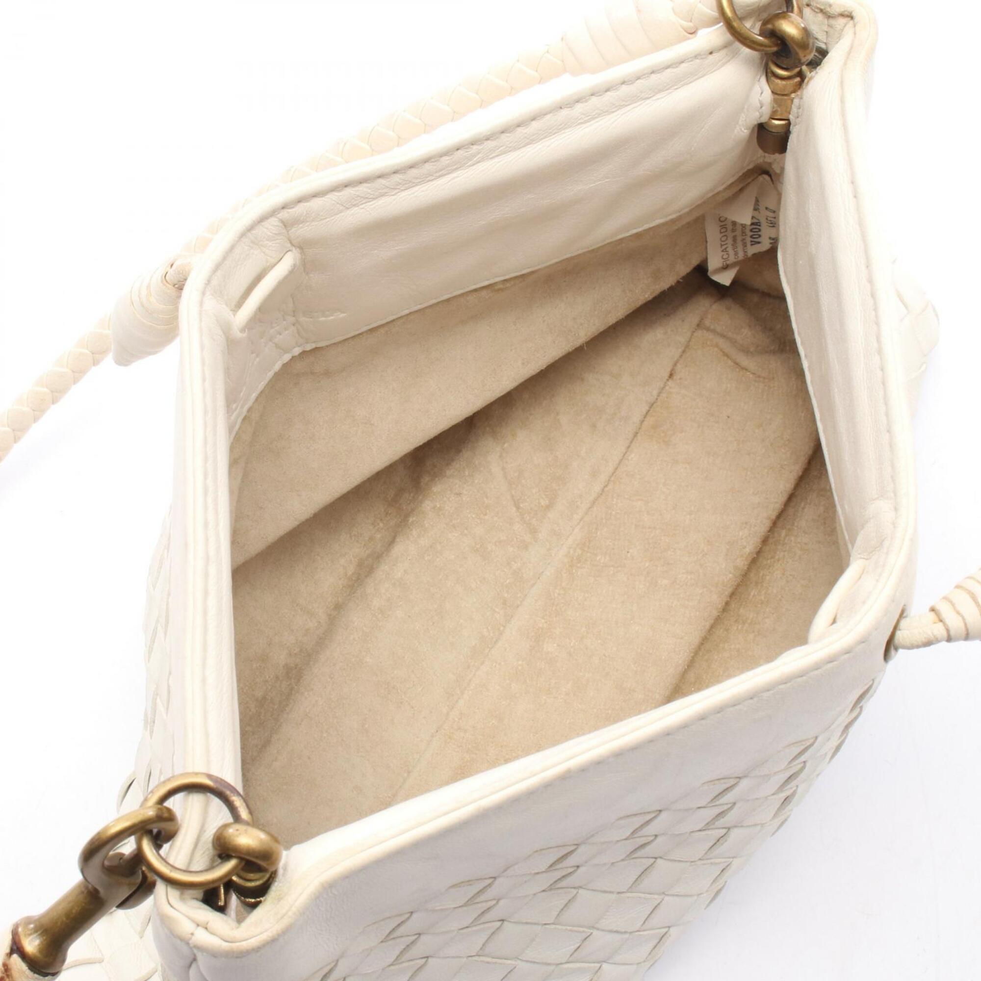 Bottega Veneta Intrecciato White Intrecciato Handbag Shoulder Bag (Pre-Owned)