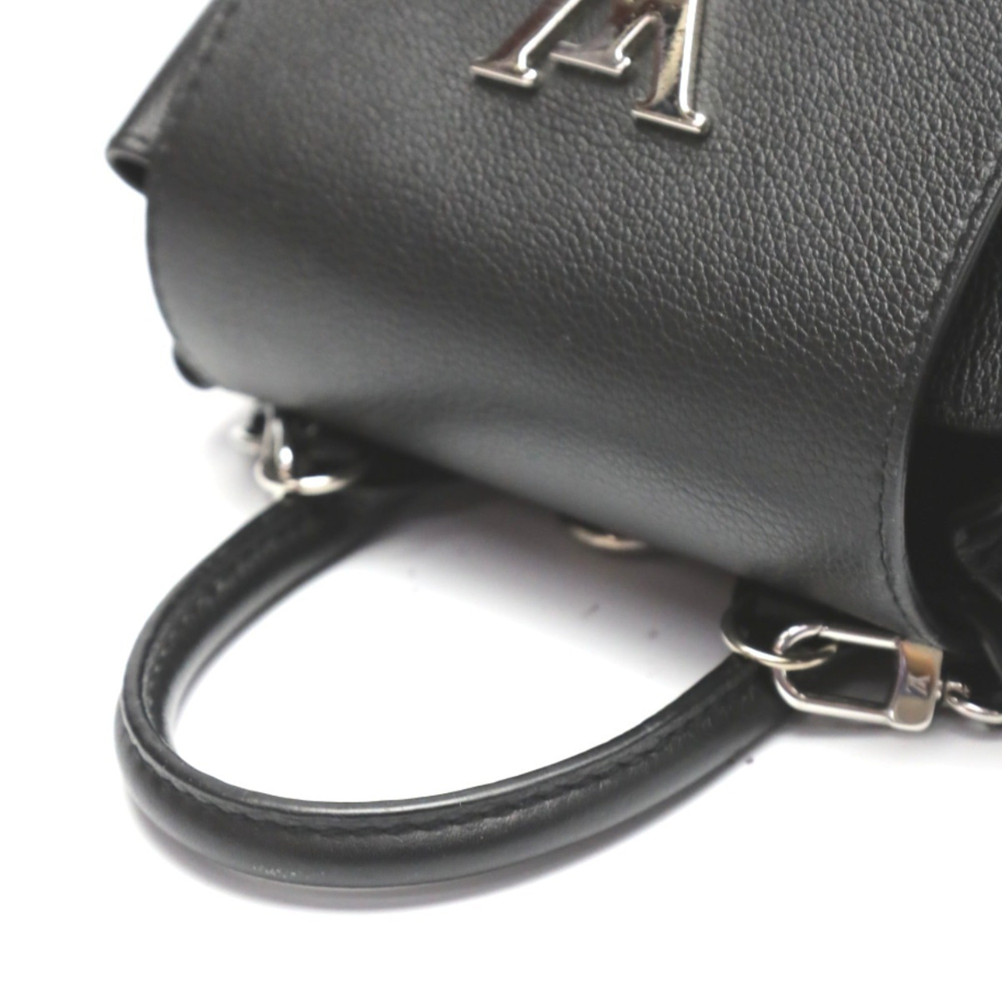 Louis Vuitton Black Noir Leather Backpack (Pre-Owned)
