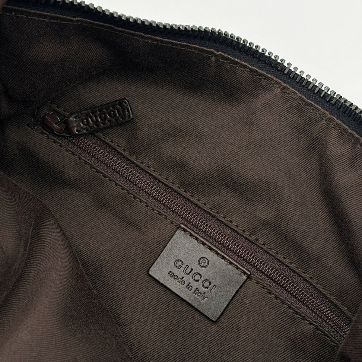 Gucci Dark Brown Gg Canvas Leather Shoulder Bag (Pre-Owned)