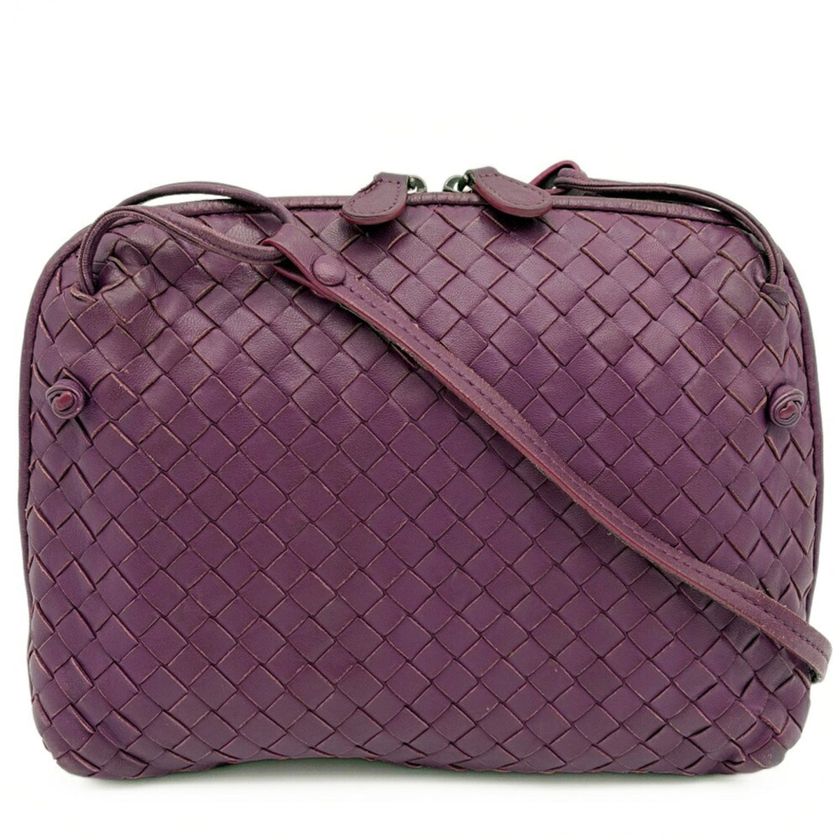 Bottega Veneta Purple Leather Pochette Shoulder Bag (Pre-Owned)