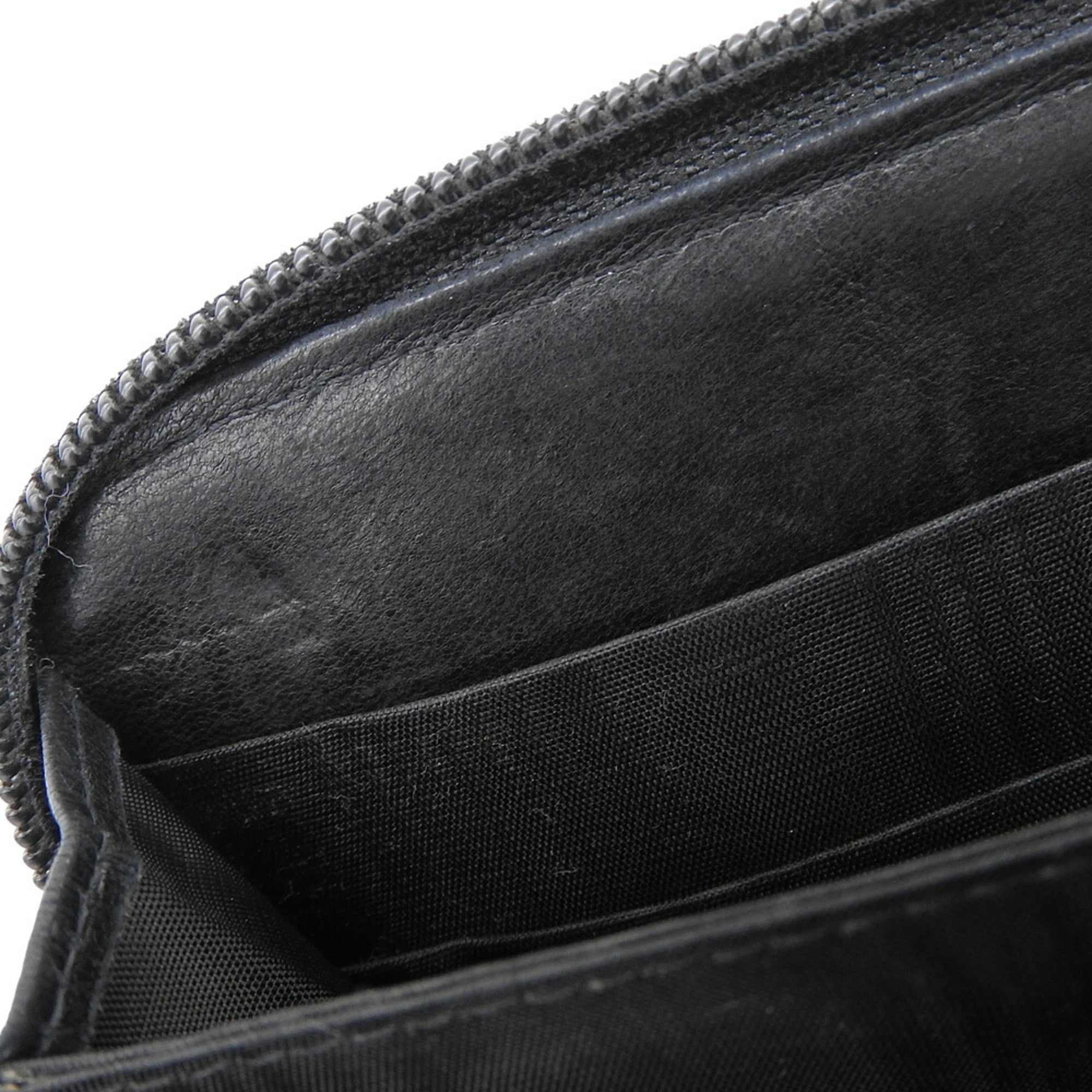 Chanel Black Grained Calfskin Long Wallet (Bi-Fold) (Pre-Owned)