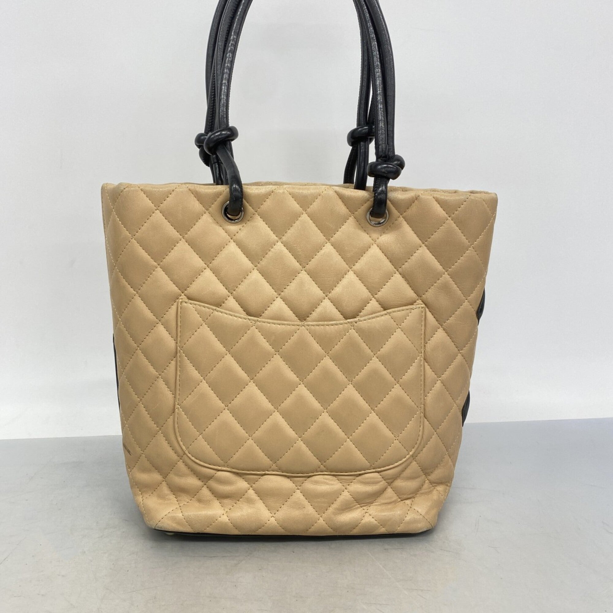 Chanel Black Brown Leather Tote Bag (Pre-Owned)