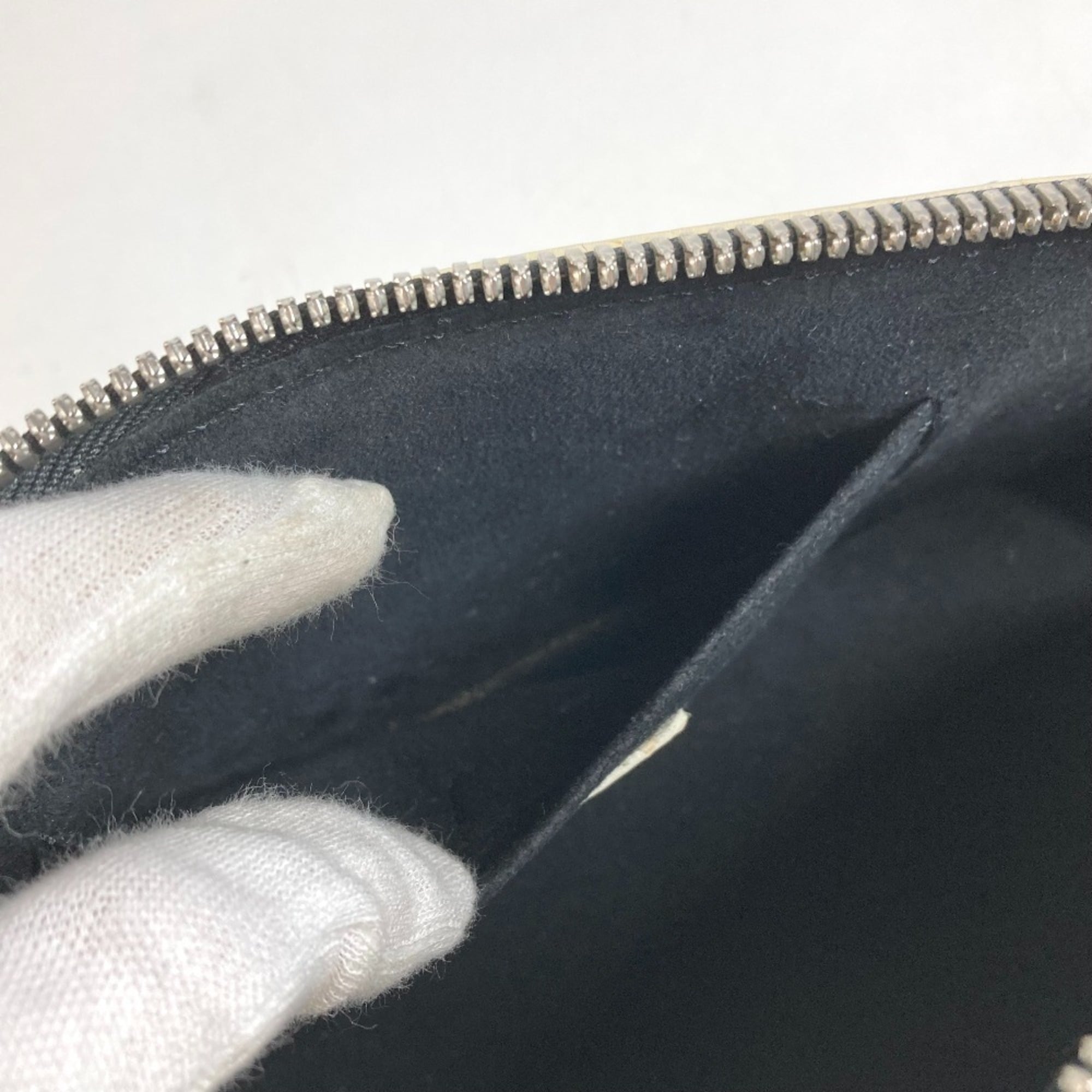 Louis Vuitton Black White Leather Handbag Tote Bag (Pre-Owned)