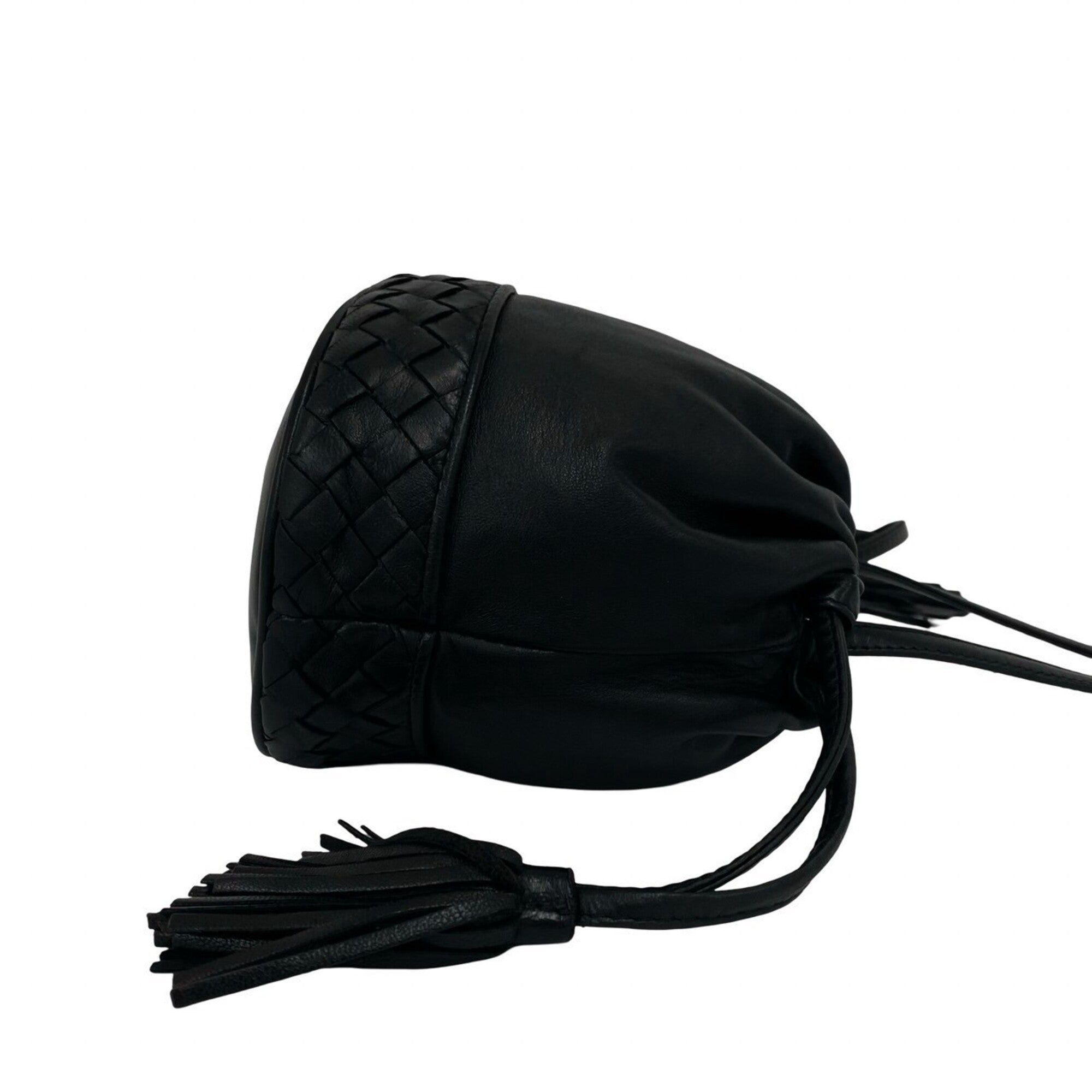Bottega Veneta Black Leather Shoulder Bag (Pre-Owned)