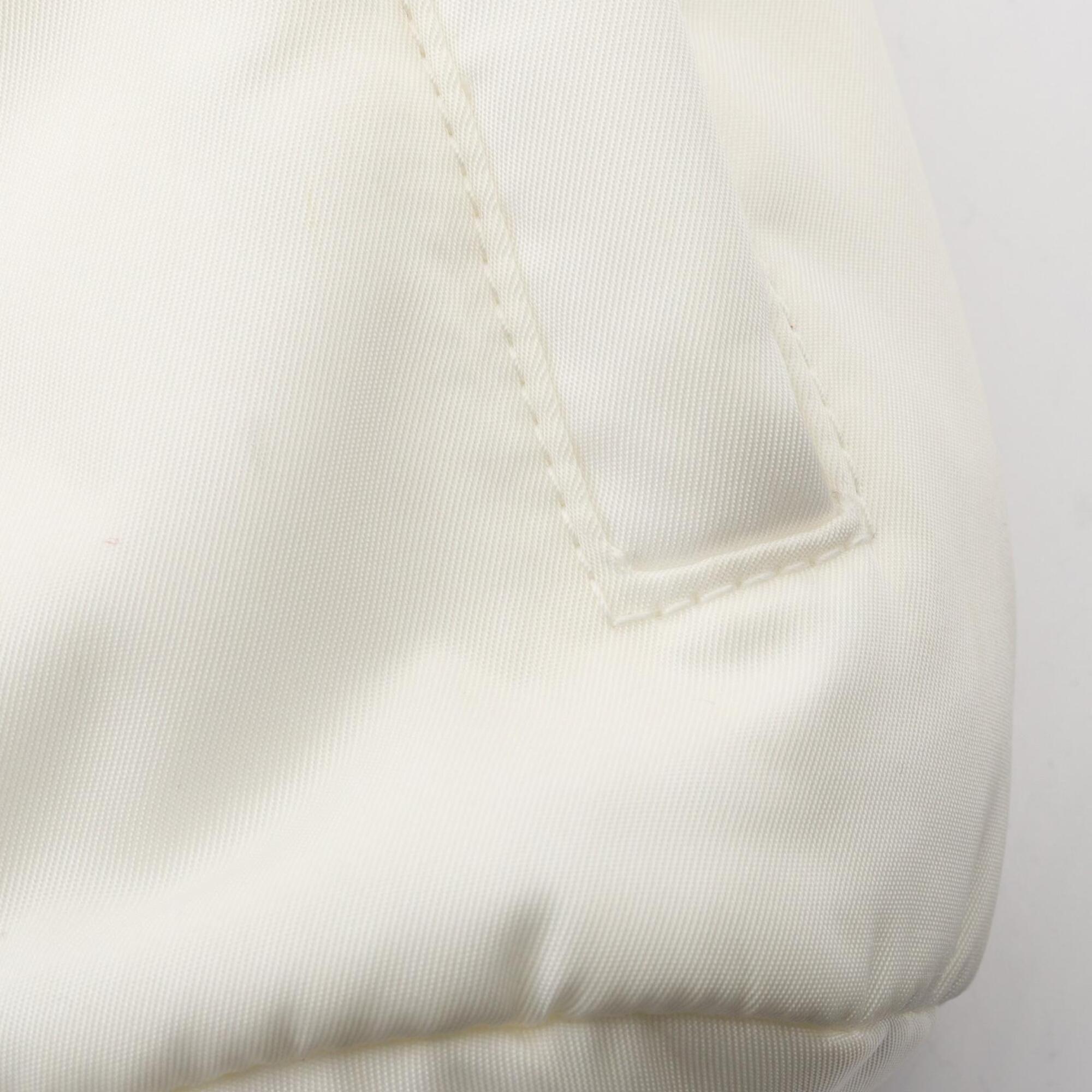 Prada White Nylon Leather Fanny Pack Handbag (Pre-Owned)
