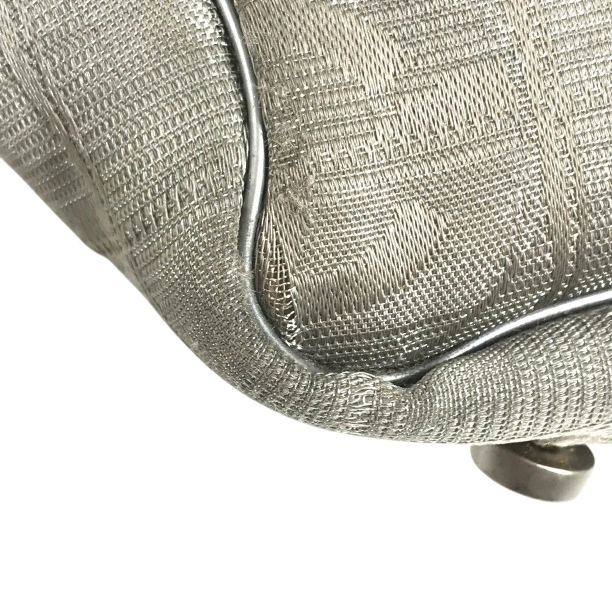 Chanel Silver Nylon Jacquard Shoulder Bag Tote Bag (Pre-Owned)
