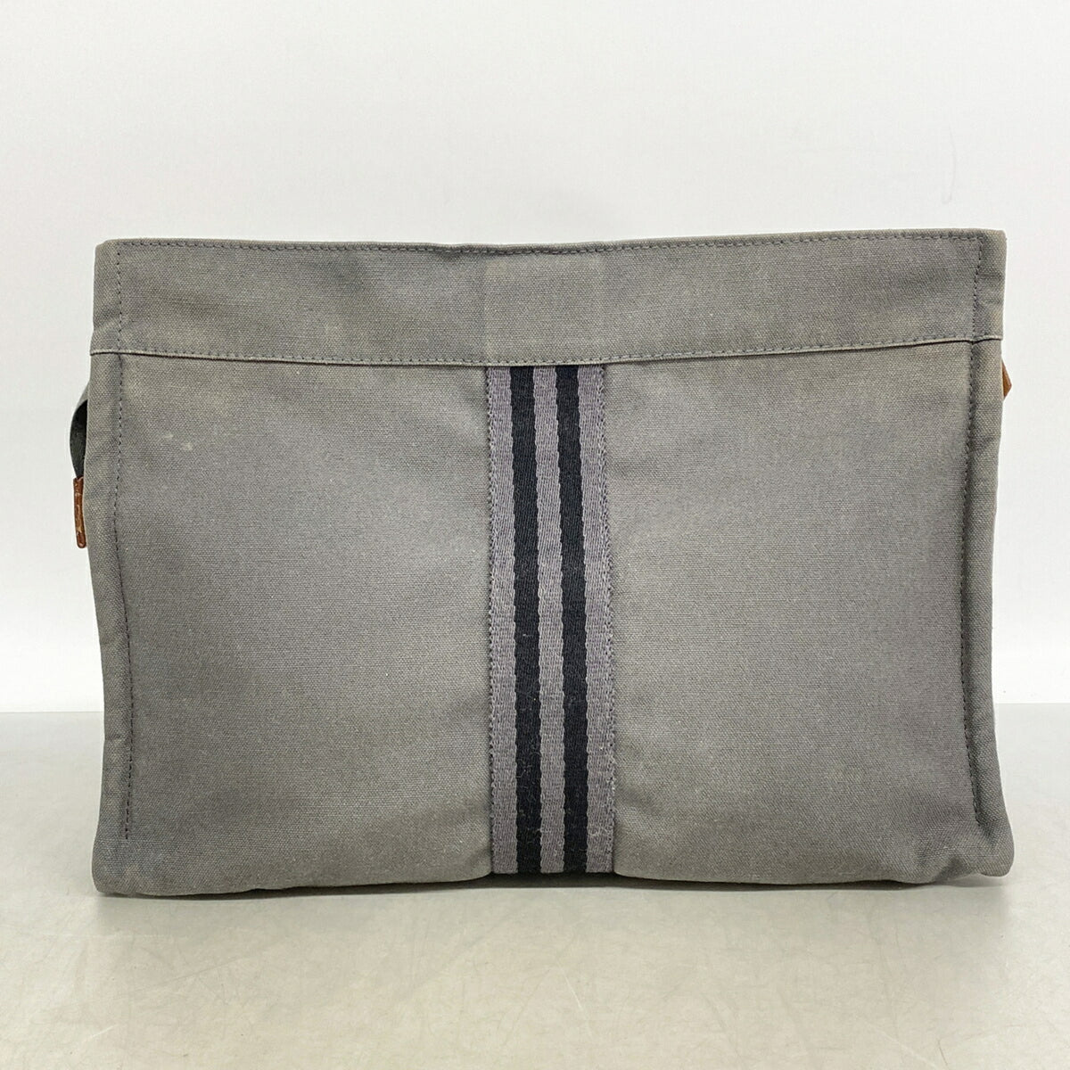Hermes Gray Canvas Pouch (Pre-Owned)