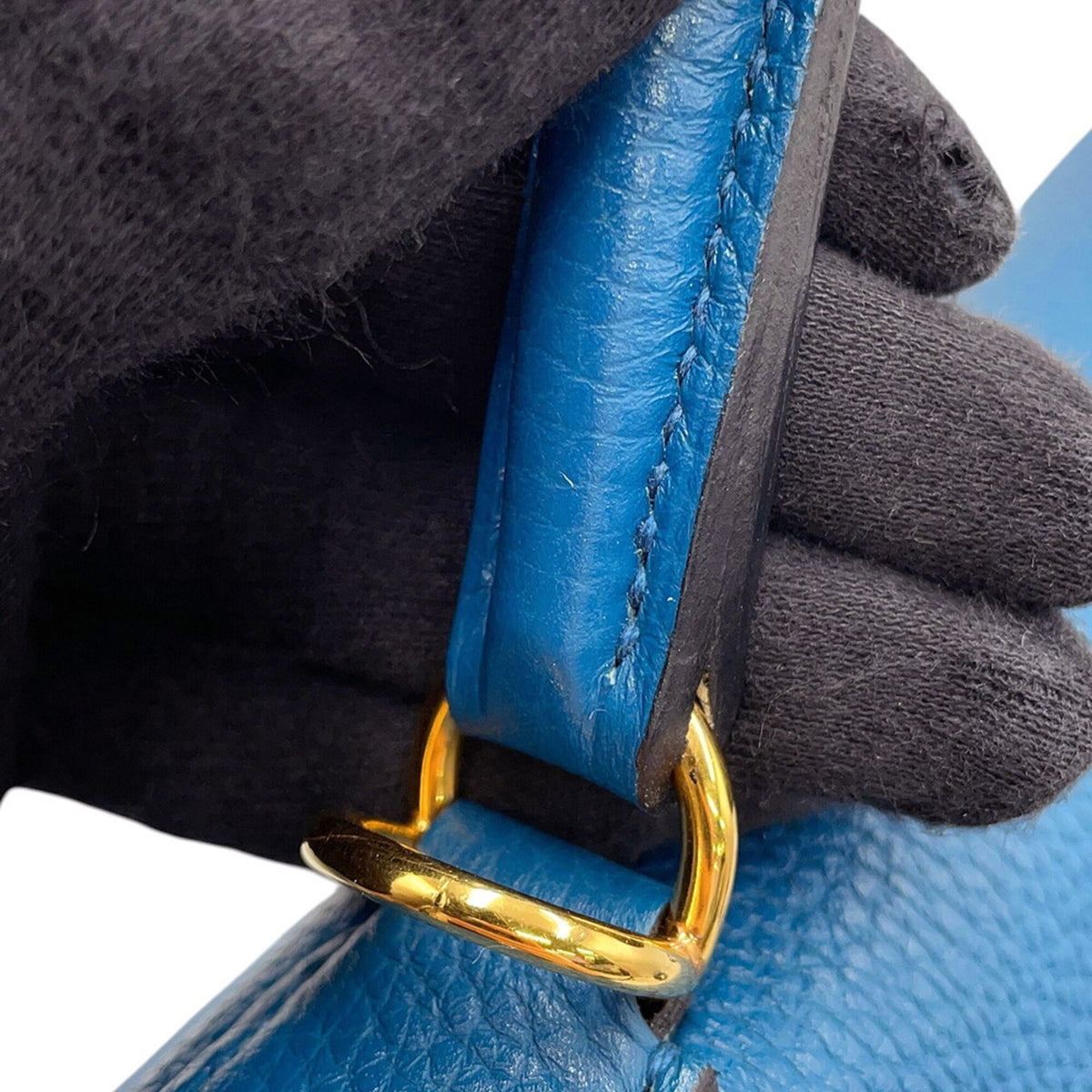 Hermes Kelly Blue Togo Leather Handbag (Pre-Owned)