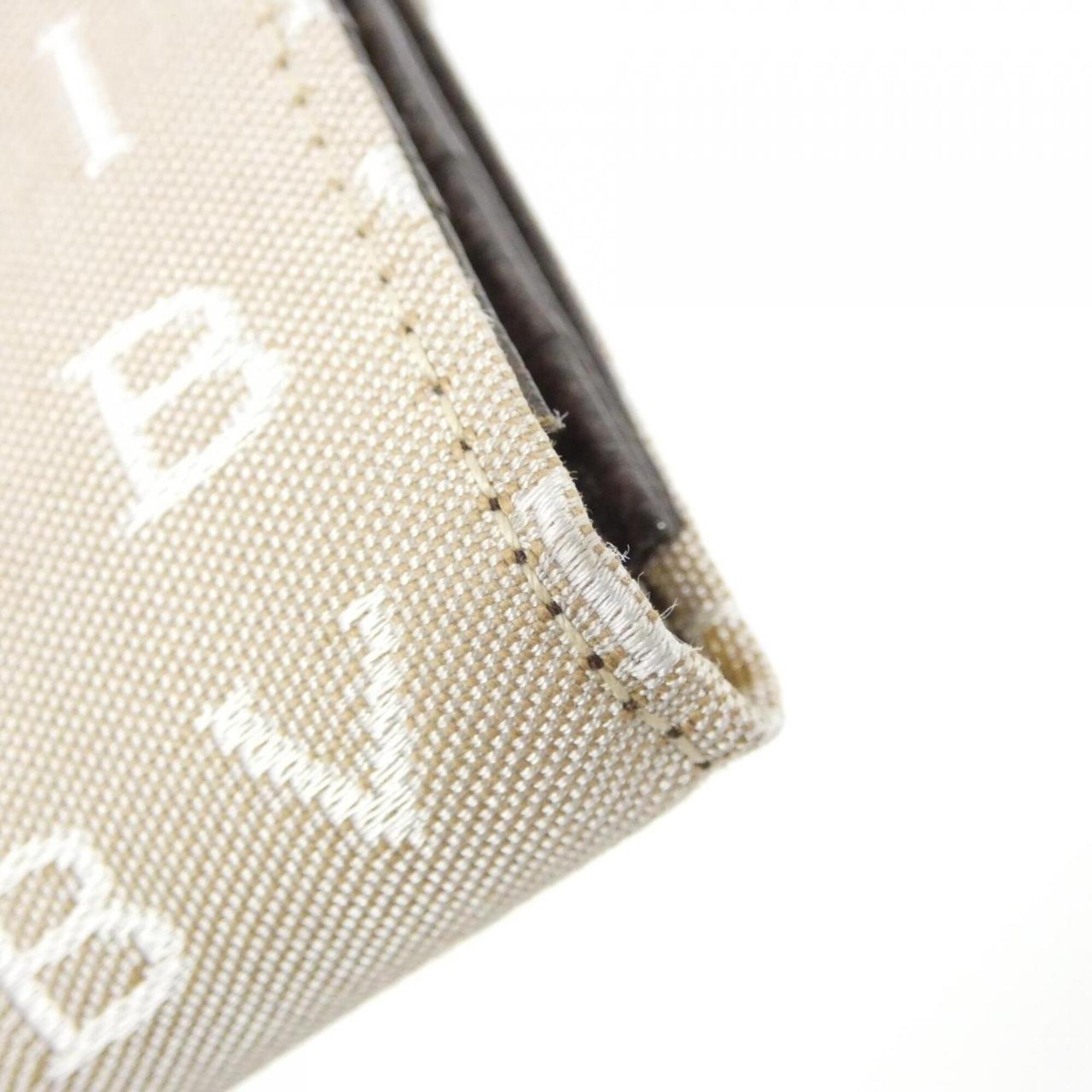 Bvlgari Beige Chocolate Canvas Wallet (Bi-Fold) (Pre-Owned)