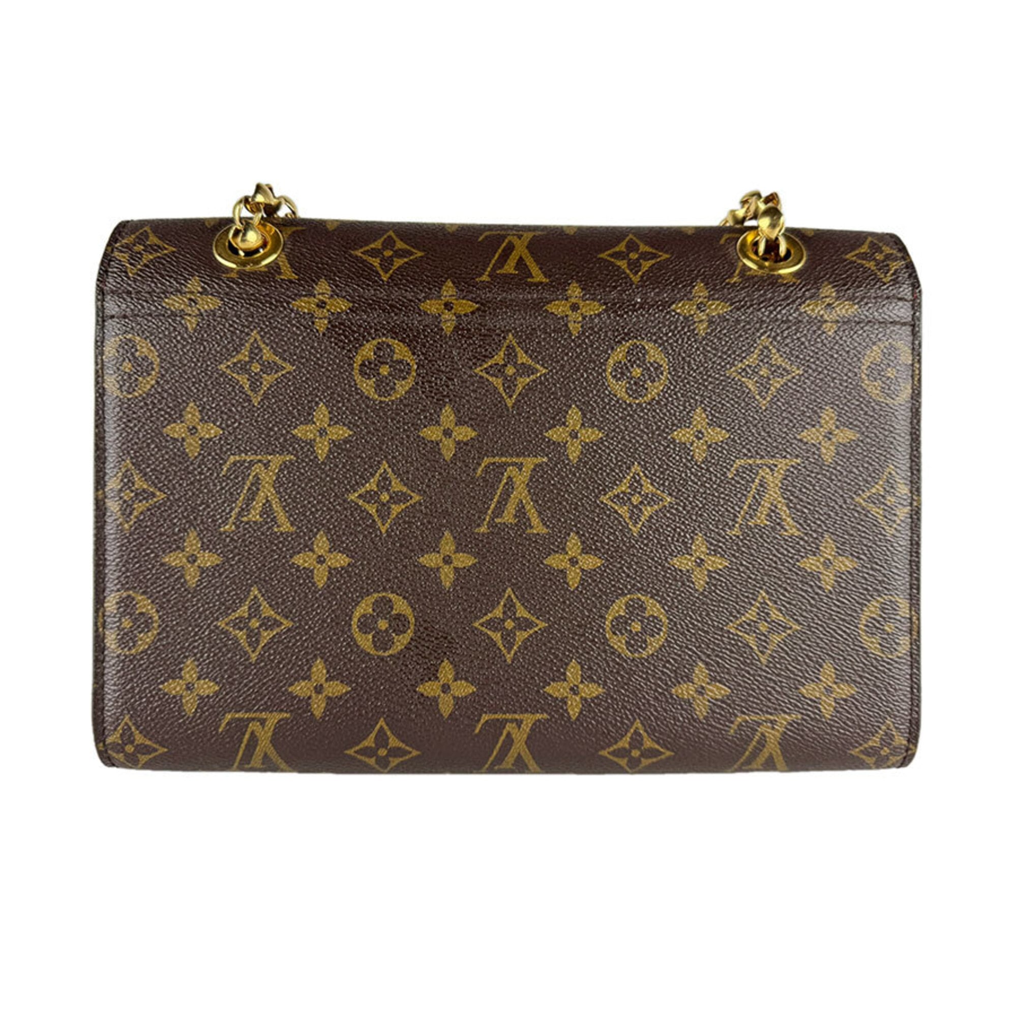 Louis Vuitton Brown Monogram Red Color Monogram Leather Shoulder Bag (Pre-Owned)