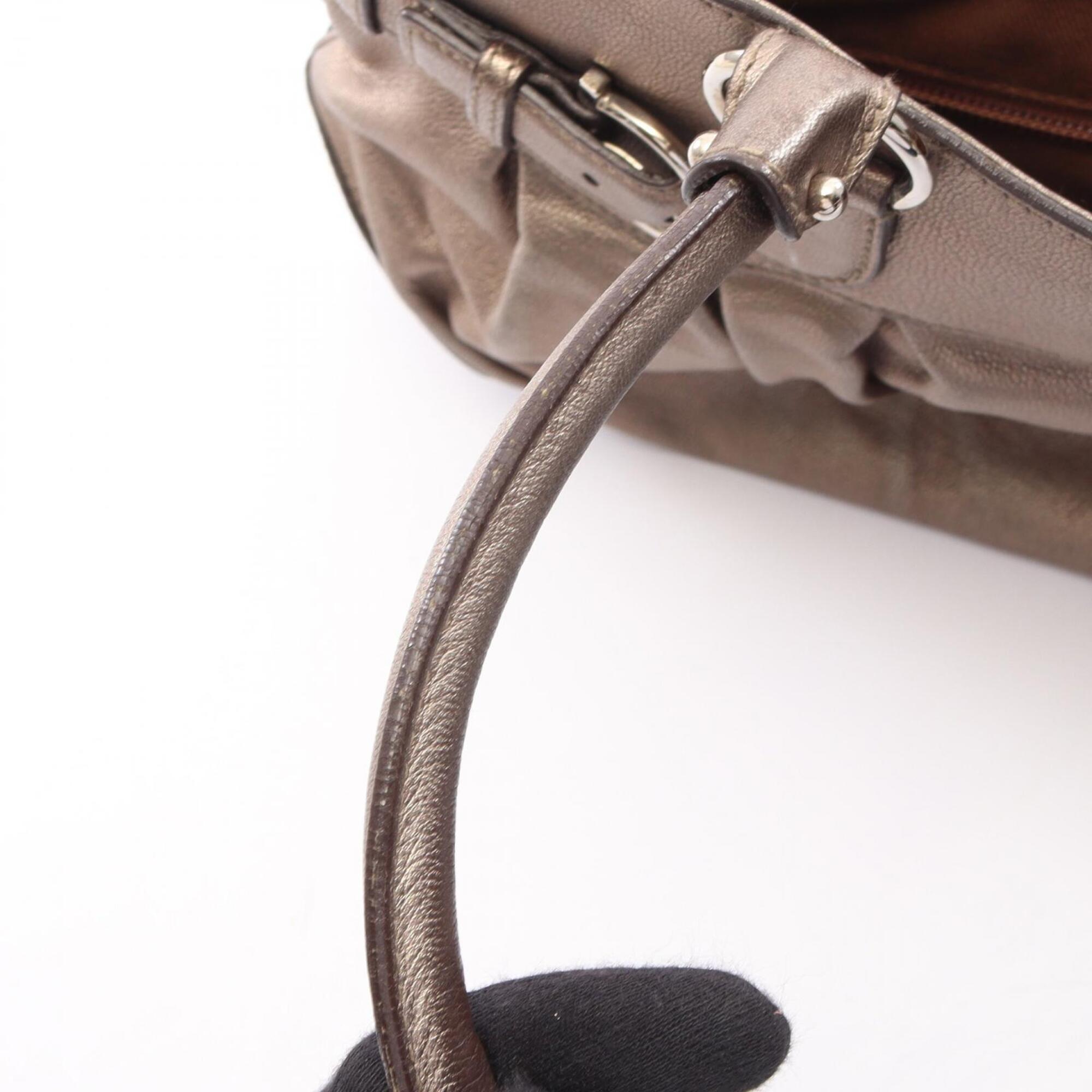 Salvatore Ferragamo Gold Leather Handbag (Pre-Owned)