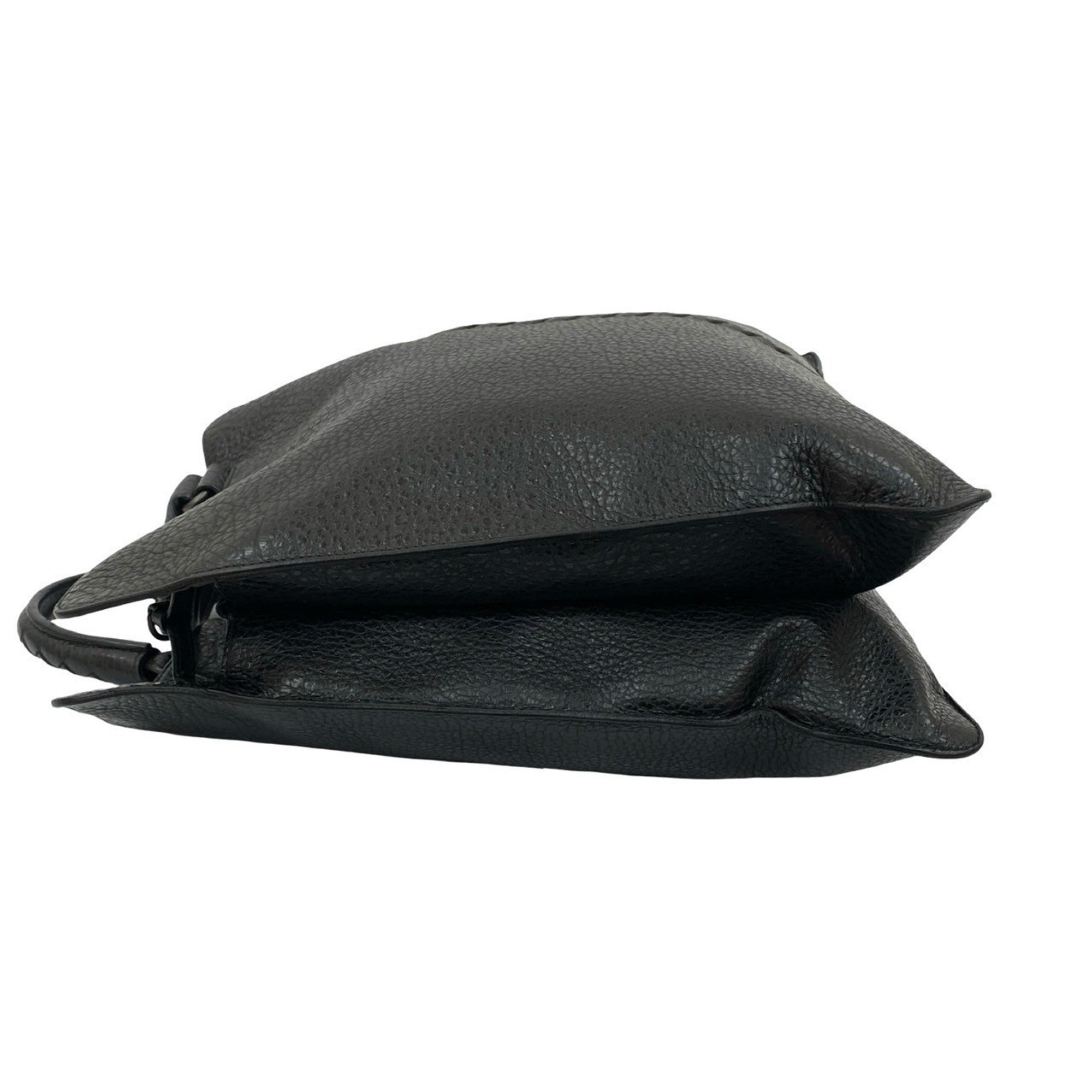 Bottega Veneta Black Leather Handbag Tote Bag (Pre-Owned)