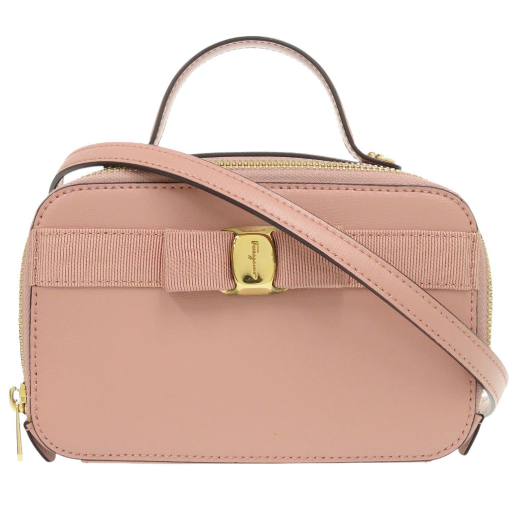 Salvatore Ferragamo Pink Leather Shoulder Bag (Pre-Owned)