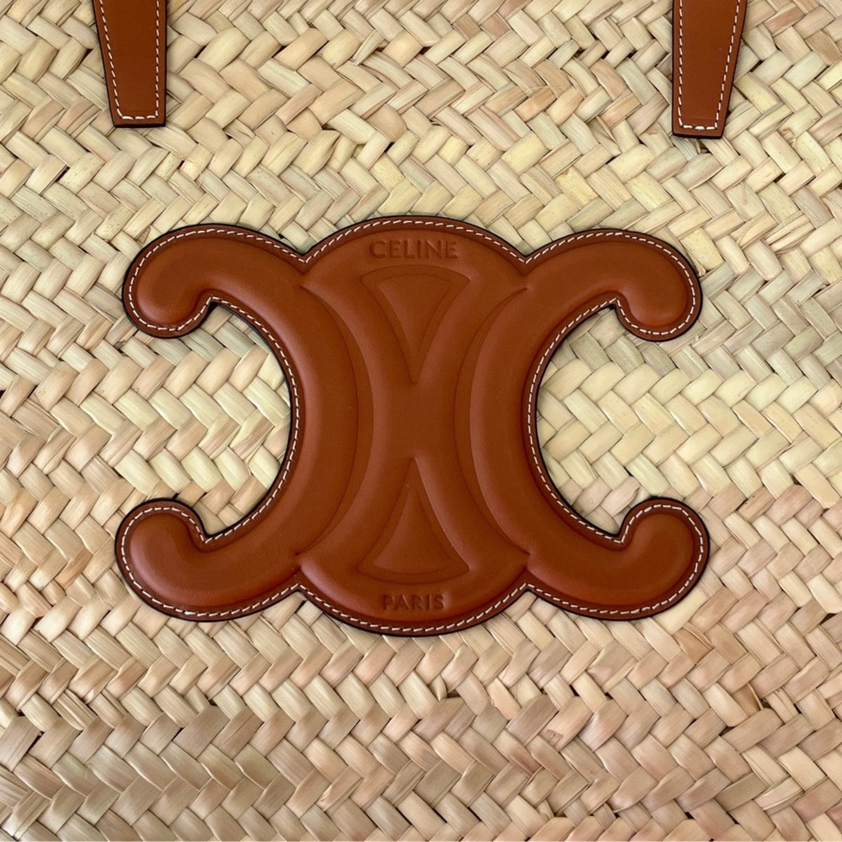 Celine Raffia Leather Basket (Pre-Owned)