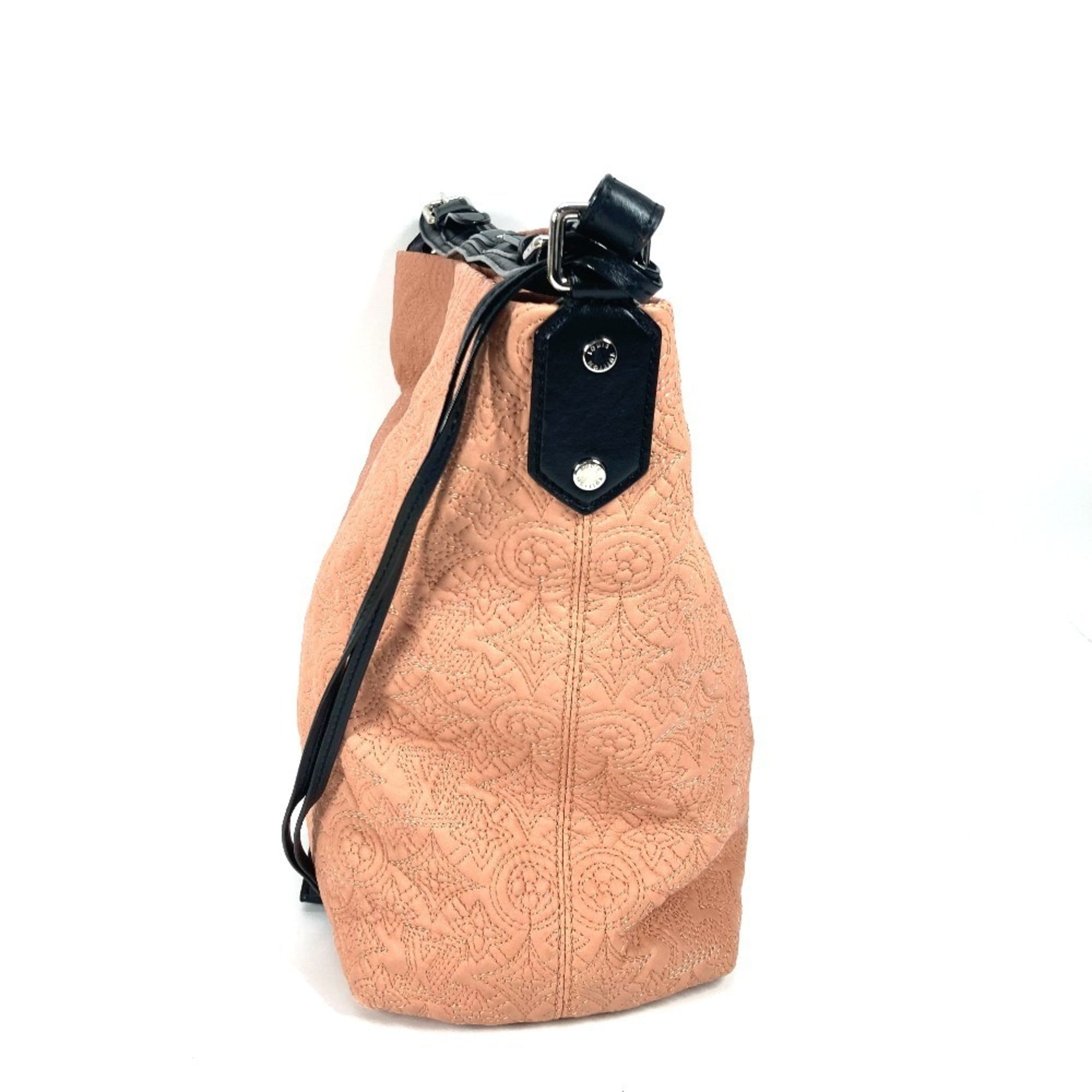 Louis Vuitton Black Pink Leather Shoulder Bag Tote Bag (Pre-Owned)