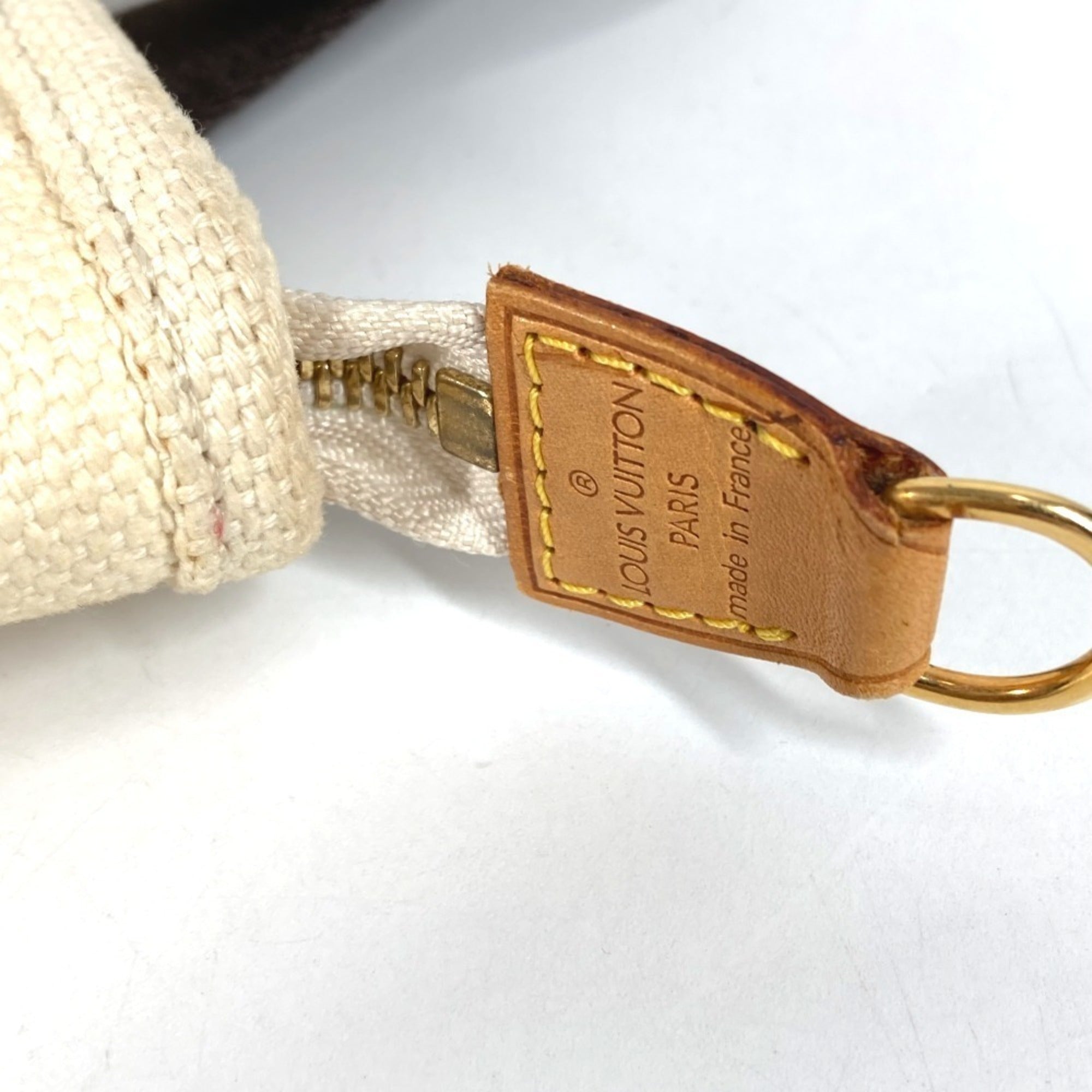 Louis Vuitton Brown White Canvas Handbag Tote Bag (Pre-Owned)