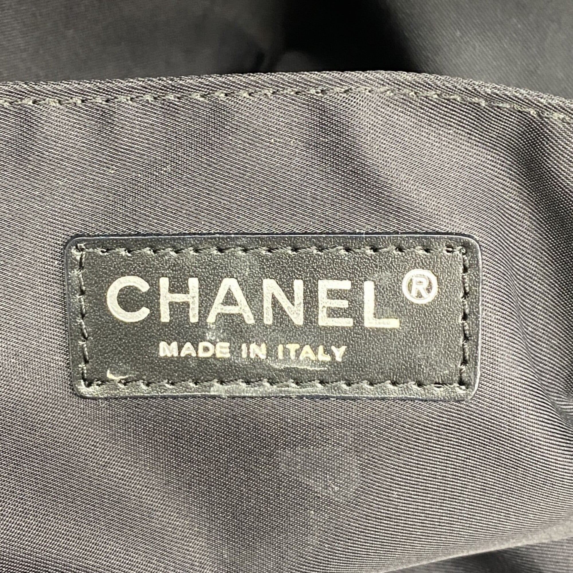 Chanel Black Brown Nylon Handbag (Pre-Owned)