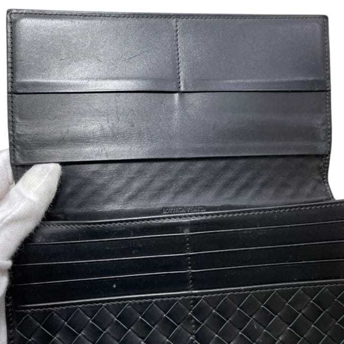 Bottega Veneta Black Intrecciato Long Wallet (Bi-Fold) (Pre-Owned)