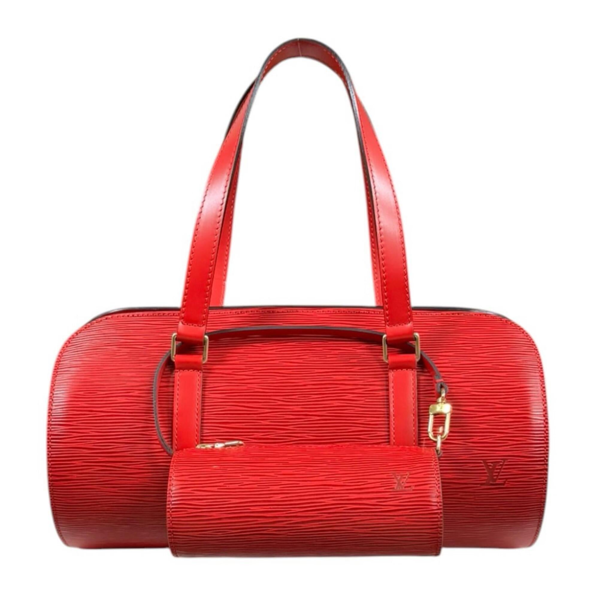 Louis Vuitton Castilian Red Red Color Epi Leather Handbag (Pre-Owned)