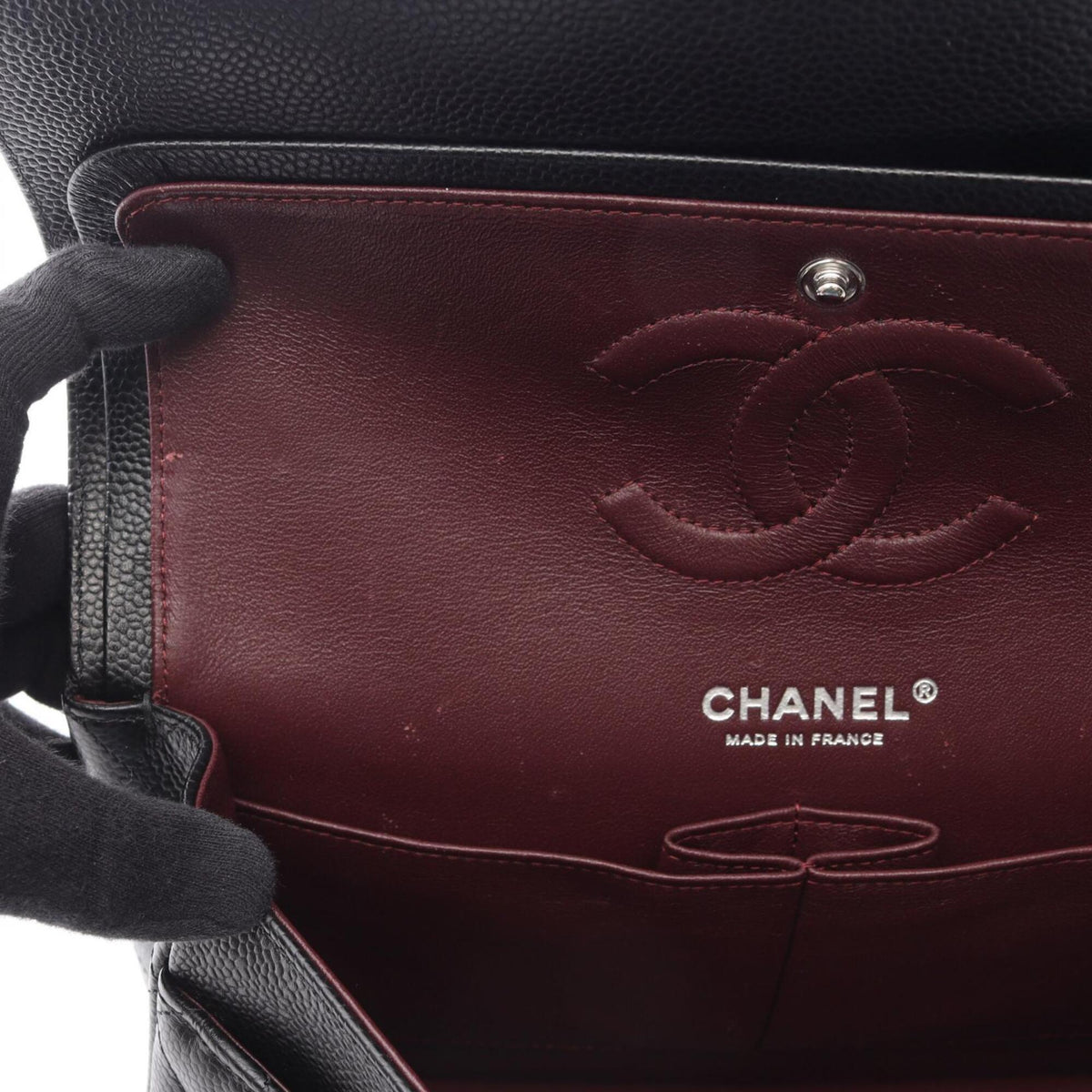 Chanel Matelasse Black Grained Calfskin Shoulder Bag (Pre-Owned)