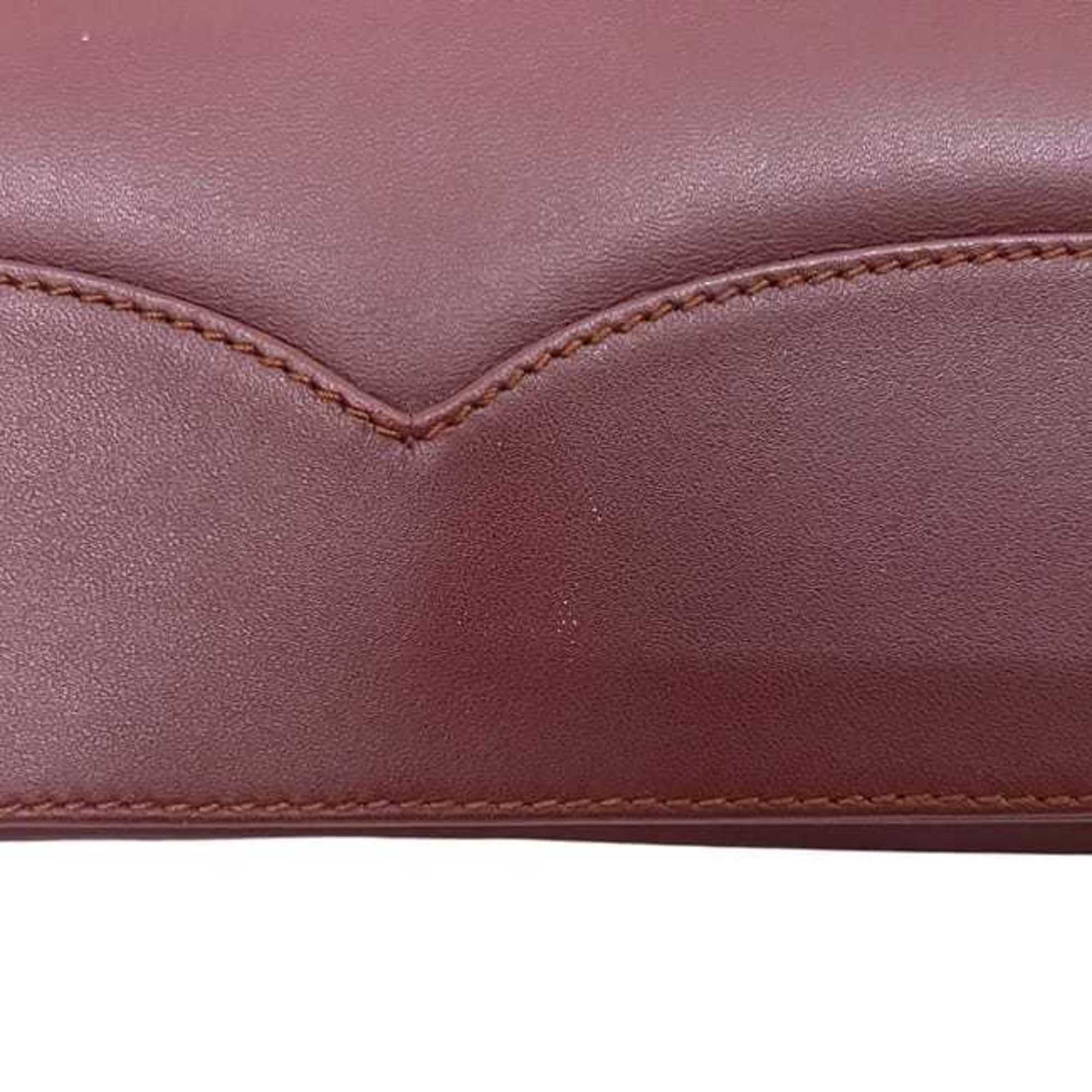 Cartier Must Bordeaux Leather Clutch Bag Handbag (Pre-Owned)
