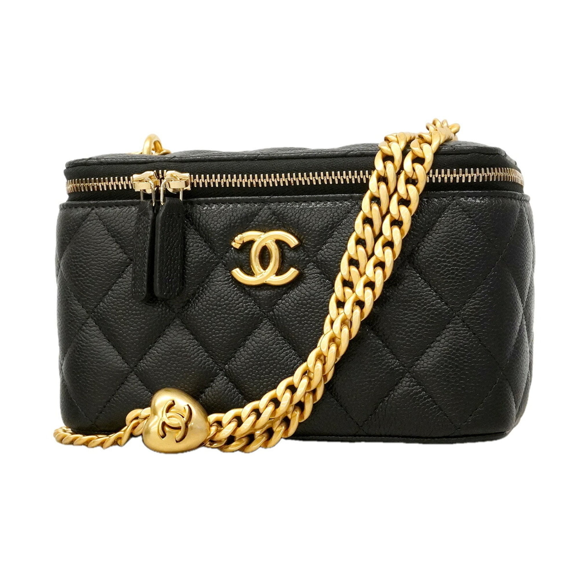 Chanel Black Grained Calfskin Shoulder Bag (Pre-Owned)