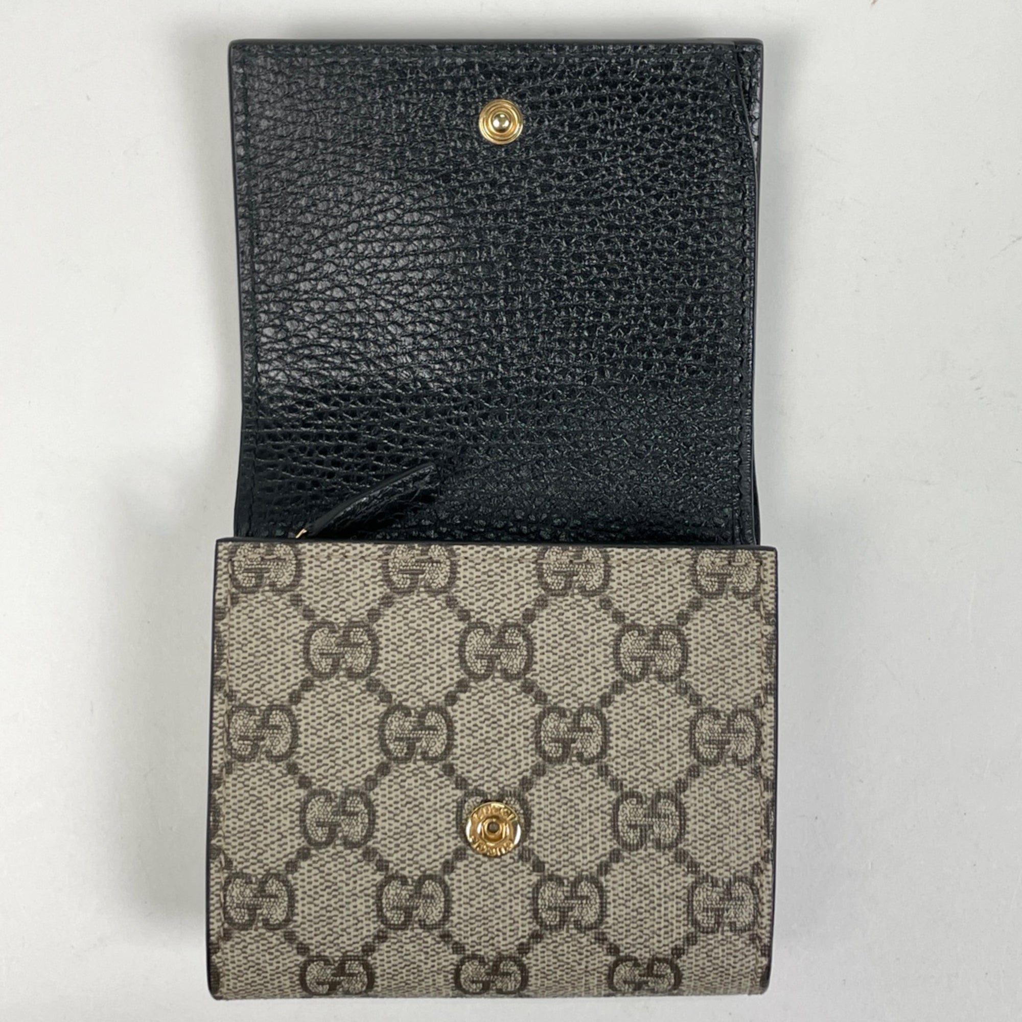 Gucci Beige Black Gg Supreme Wallet (Bi-Fold) (Pre-Owned)
