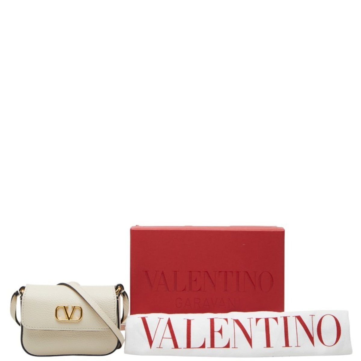 Valentino White Leather Pochette Shoulder Bag (Pre-Owned)