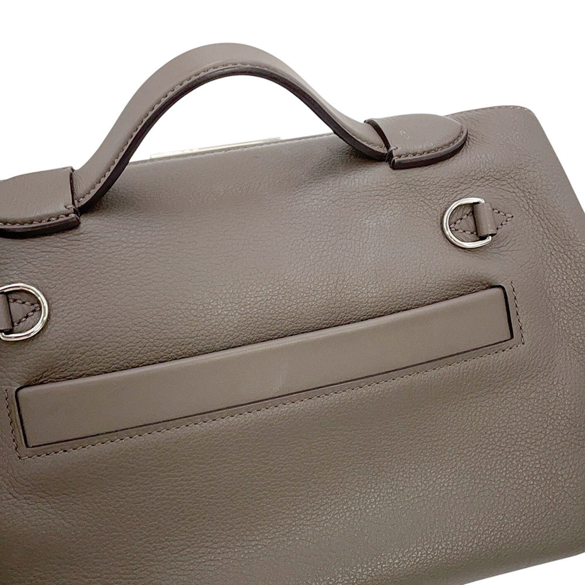 Hermes Etain Swift Leather Handbag Shoulder Bag (Pre-Owned)