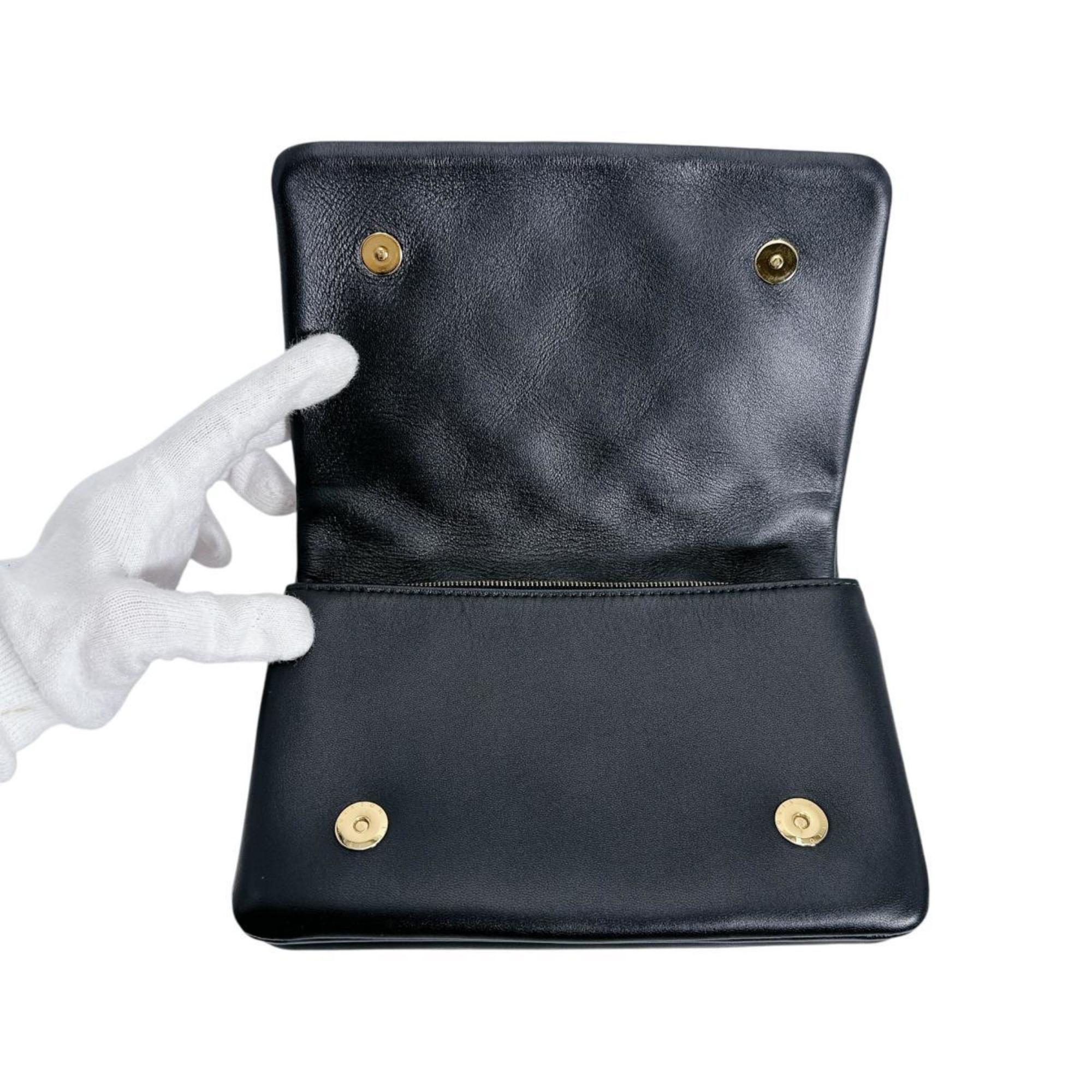 Louis Vuitton Black Leather Pochette Shoulder Bag (Pre-Owned)