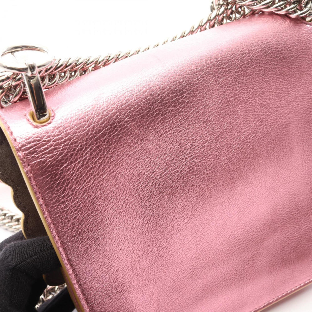 Fendi Pink Leather Handbag Shoulder Bag (Pre-Owned)